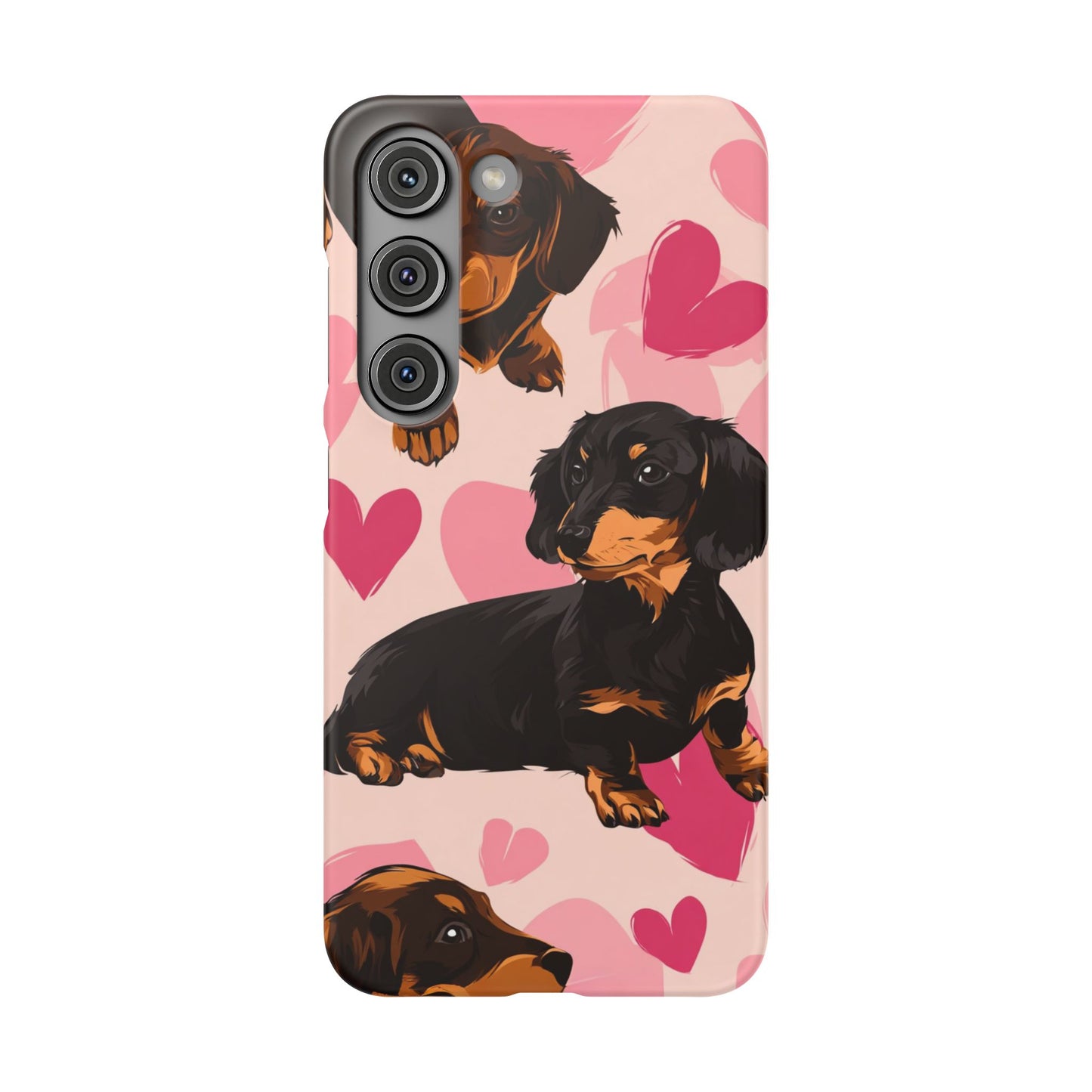 Pink Dachshund Love Phone Case for Iphone and Samsung Customistion and Free Shipping Avvialable