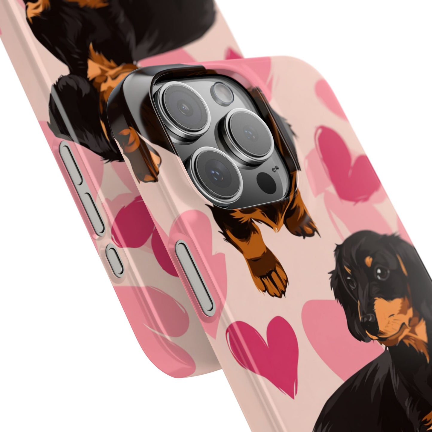 Pink Dachshund Love Phone Case for Iphone and Samsung Customistion and Free Shipping Avvialable