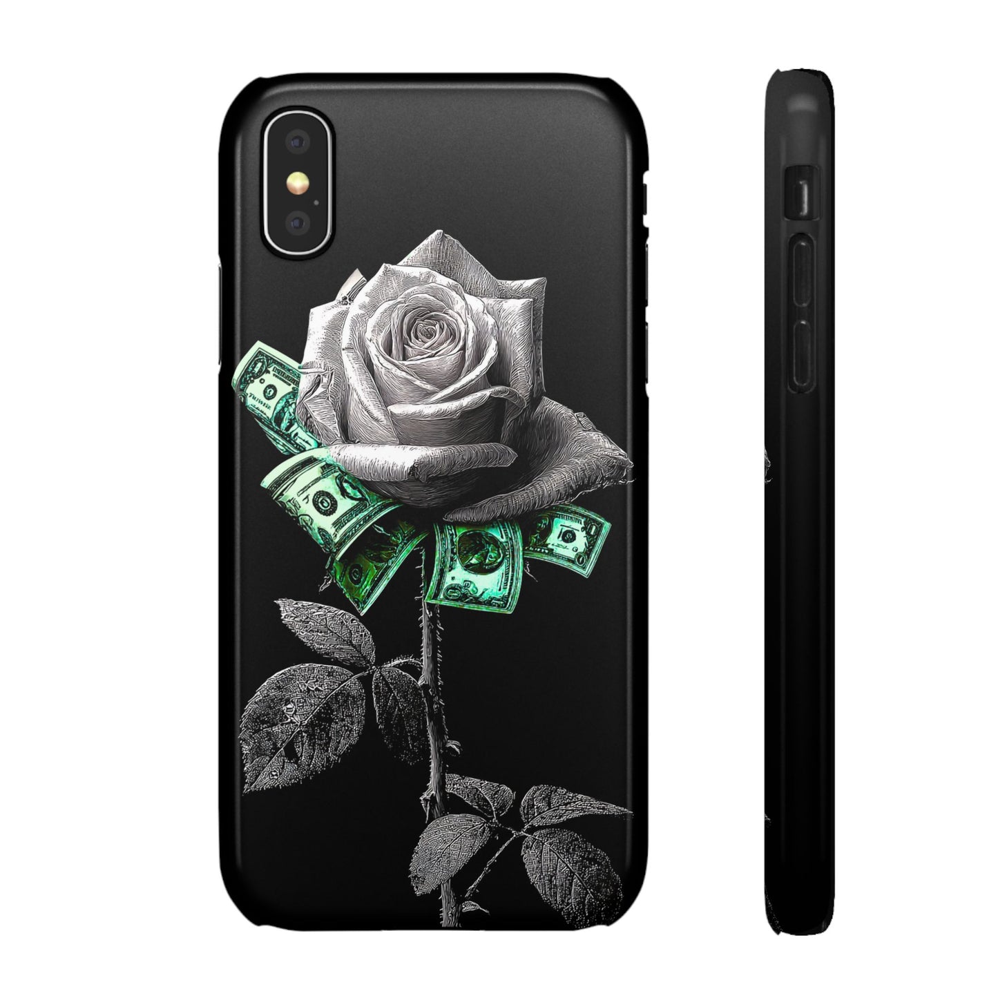 Stylish Rose & Money Snap Case - Floral Phone Protection, Trendy Gift for Him/Her, Birthday Present, Accessories for Teens