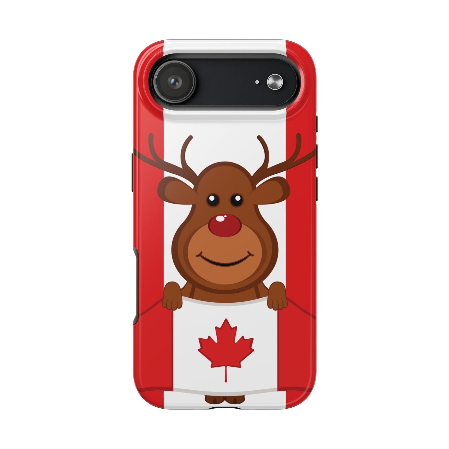 Canadian Reindeer Tough Phone Case – Cute Maple Leaf Canada Holiday Phone Cover