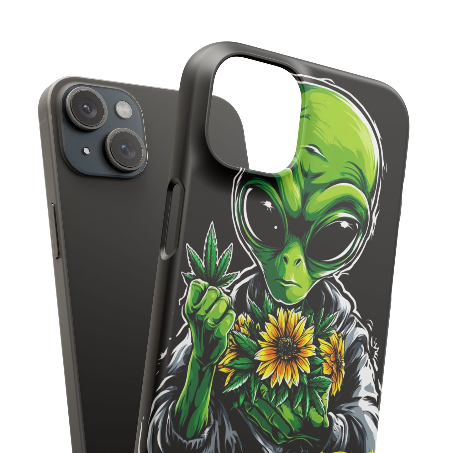 Alien Floral Snap Cases, Fun Phone Case, Gifts for Sci-Fi Lovers, Cute Alien Decor, Unique Tech Accessories