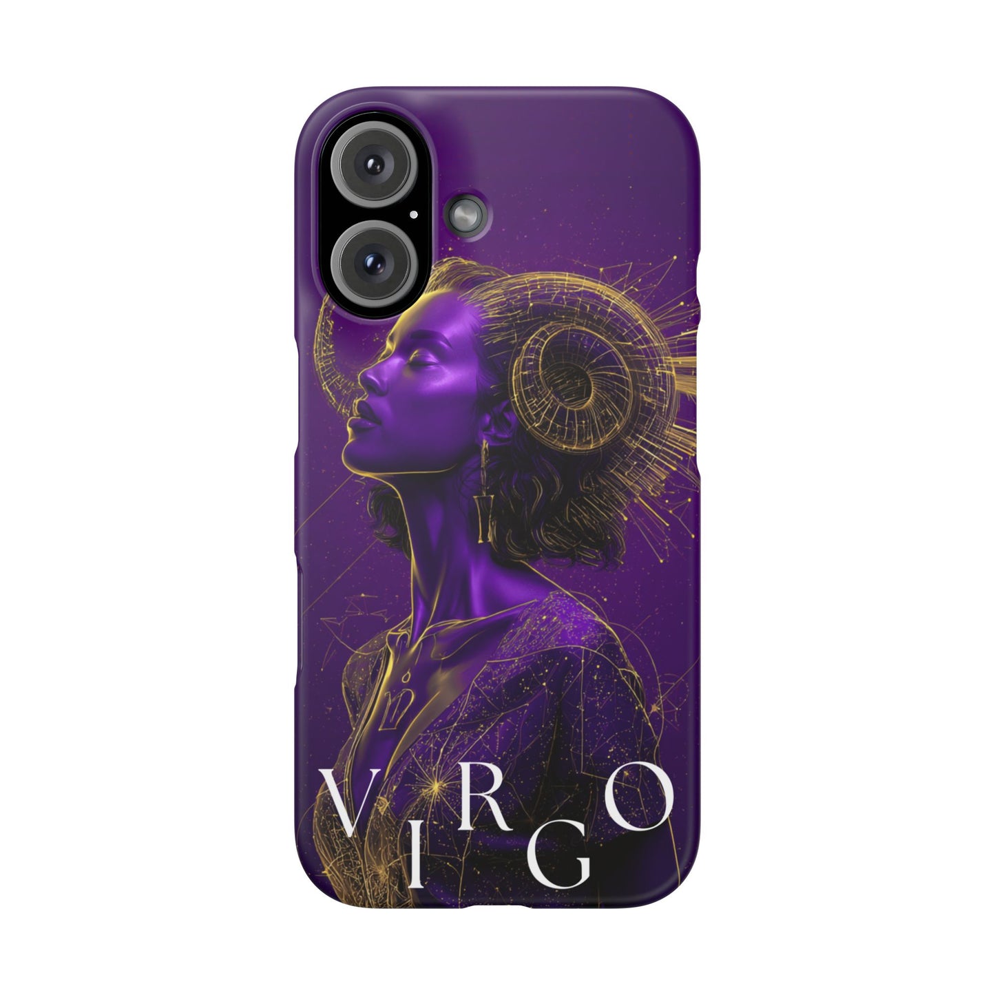 Purple & Gold Celestial Virgo Phone Case – Snap Cover for Samsung & iPhone