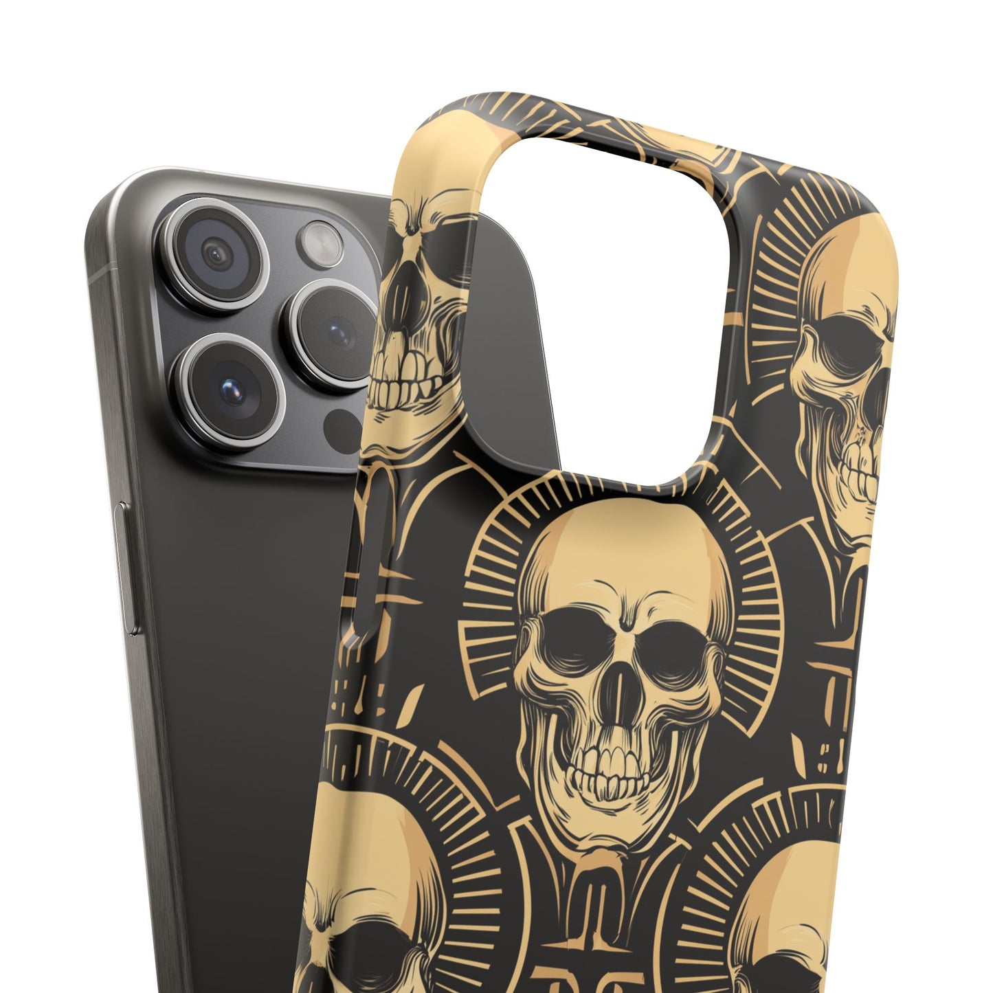 Skull Print Snap Case, Edgy Phone Cover for Goth Lovers, Protective Shell for Halloween, Unique Gift for Him or Her