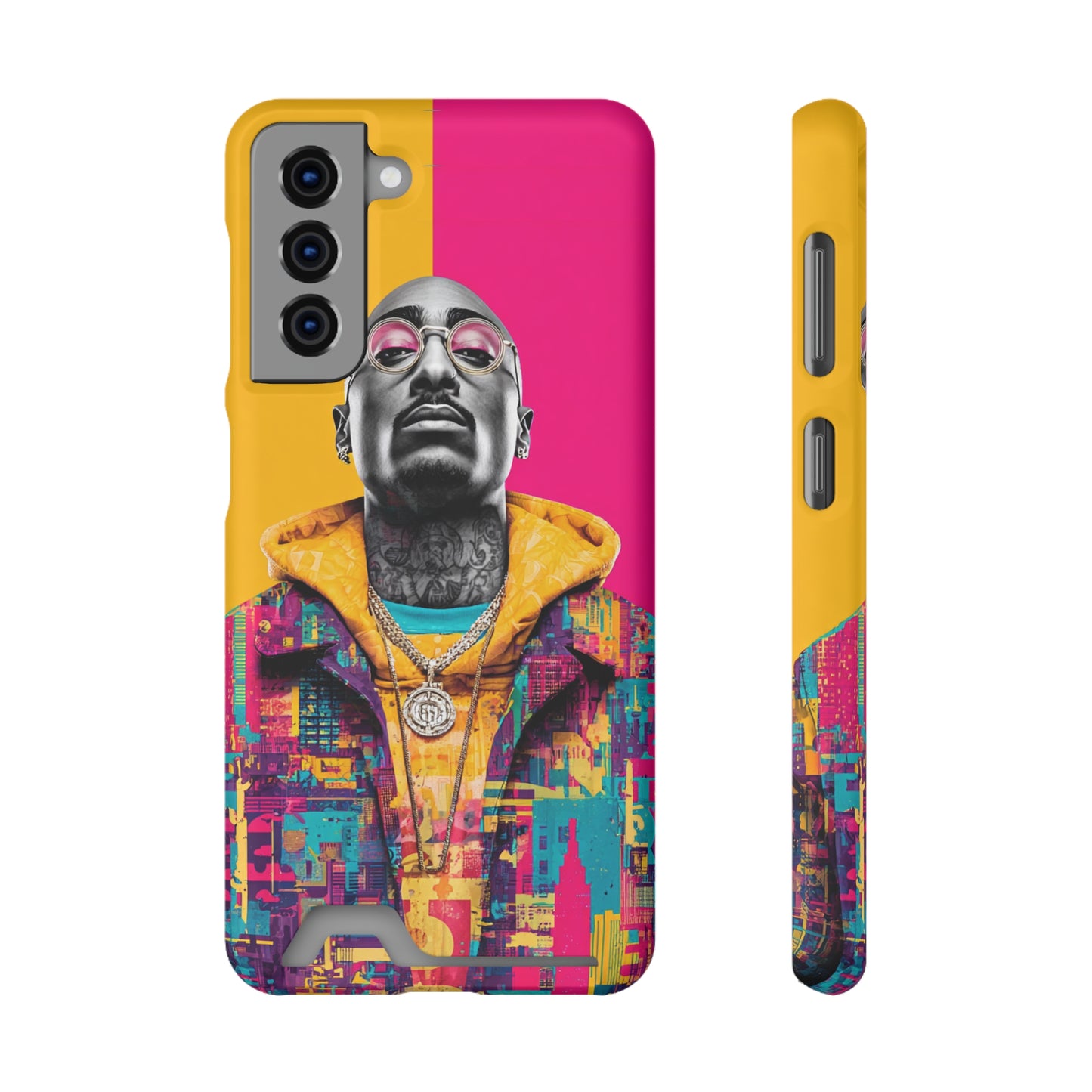 Vibrant Phone Case With Card Holder - Retro Style, Hip Hop Lover's Accessory, Colorful Gift, Music Enthusiast Essential, Unique Phone [...]