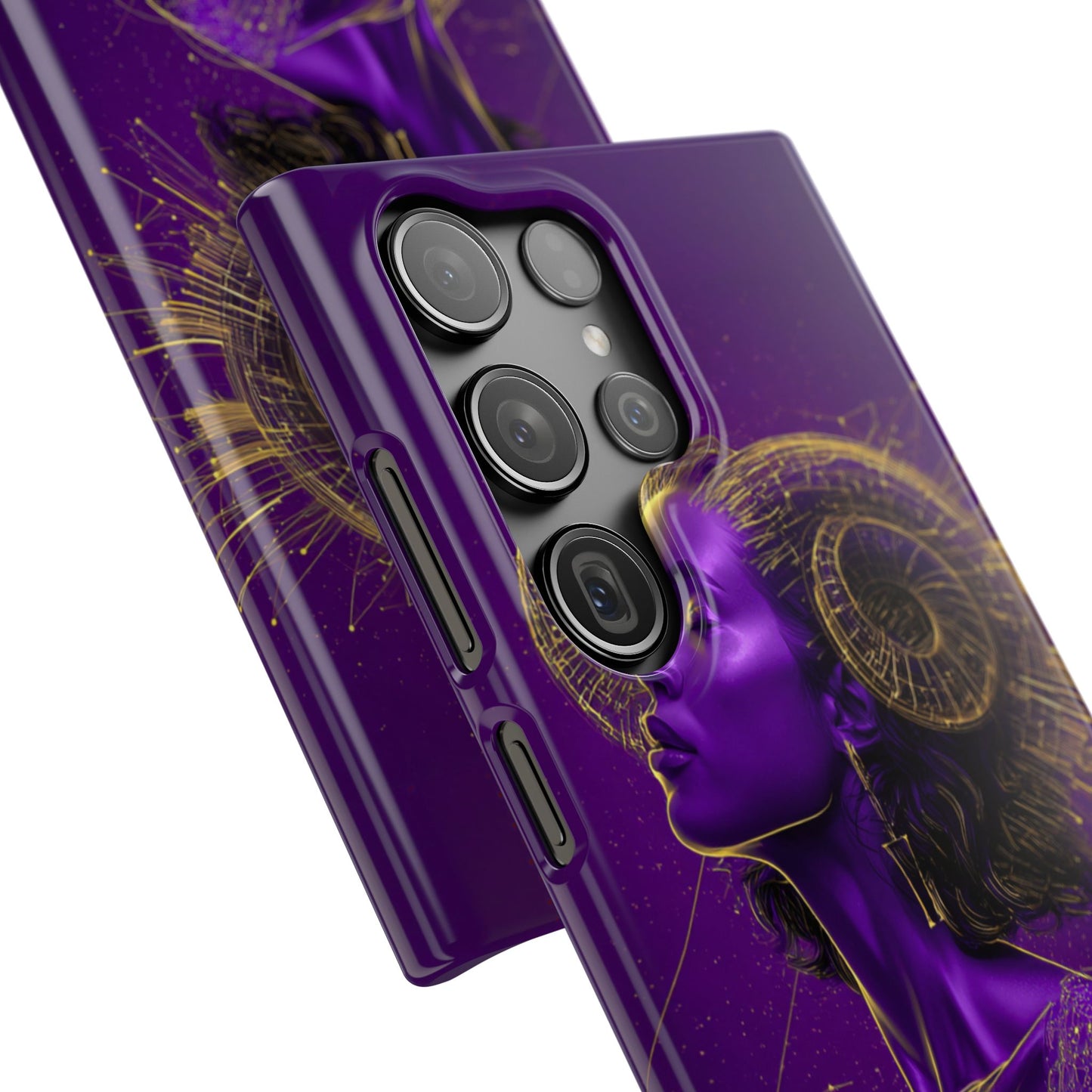 Purple & Gold Celestial Virgo Phone Case – Snap Cover for Samsung & iPhone