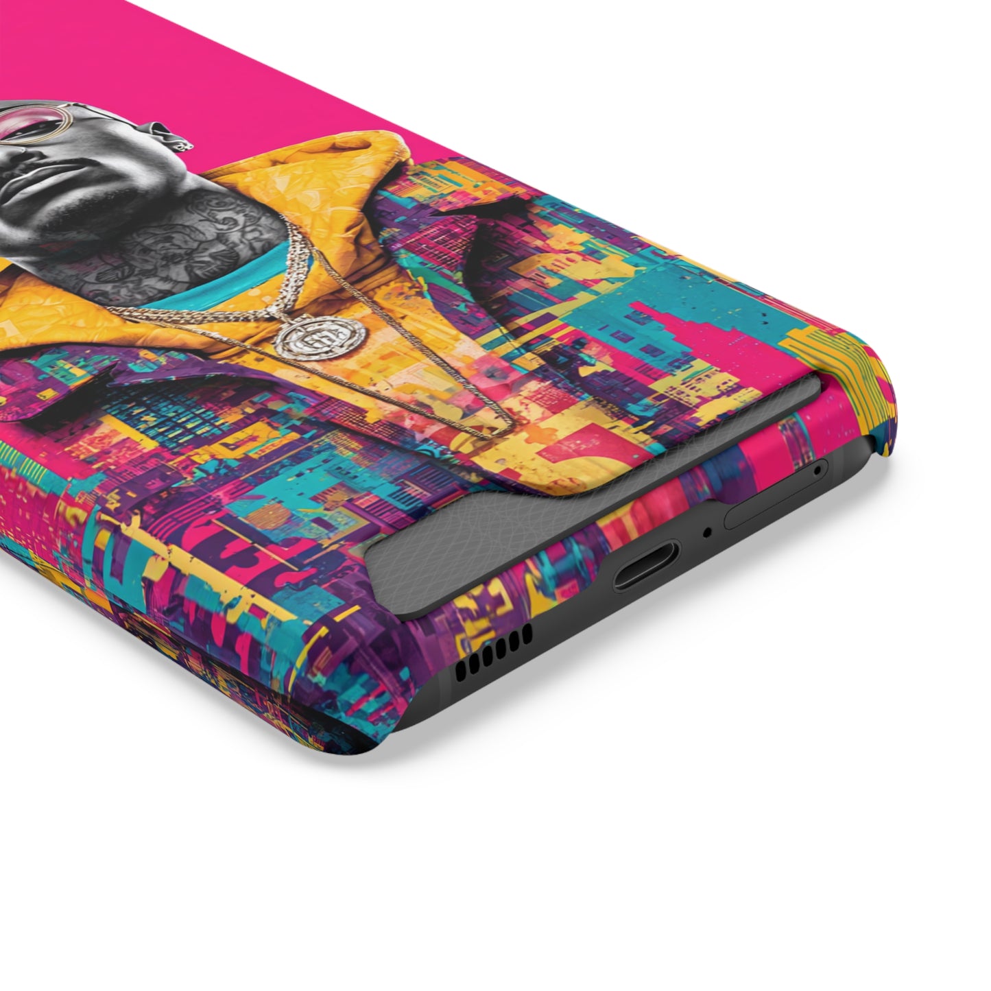 Vibrant Phone Case With Card Holder - Retro Style, Hip Hop Lover's Accessory, Colorful Gift, Music Enthusiast Essential, Unique Phone [...]