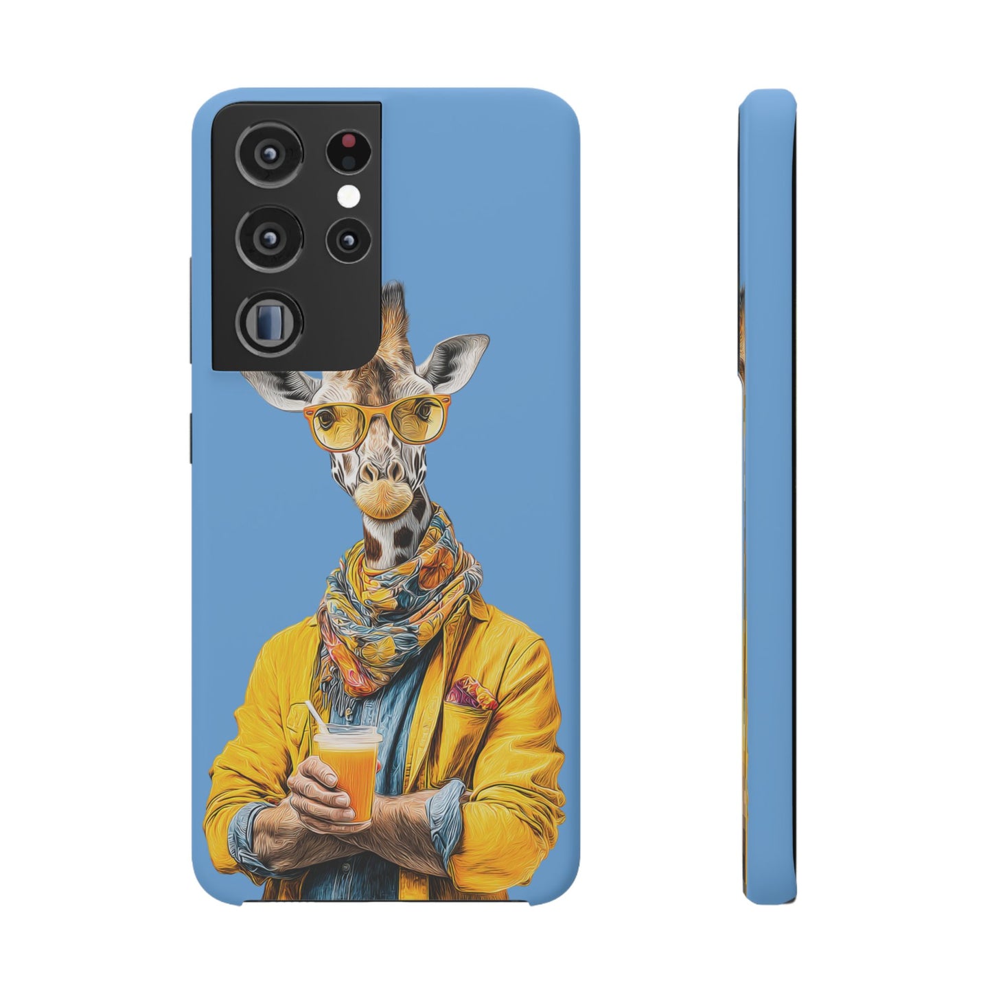 Giraffe Blue Snap Case Phone Cover for Animal Lover Iphone and Samsung models