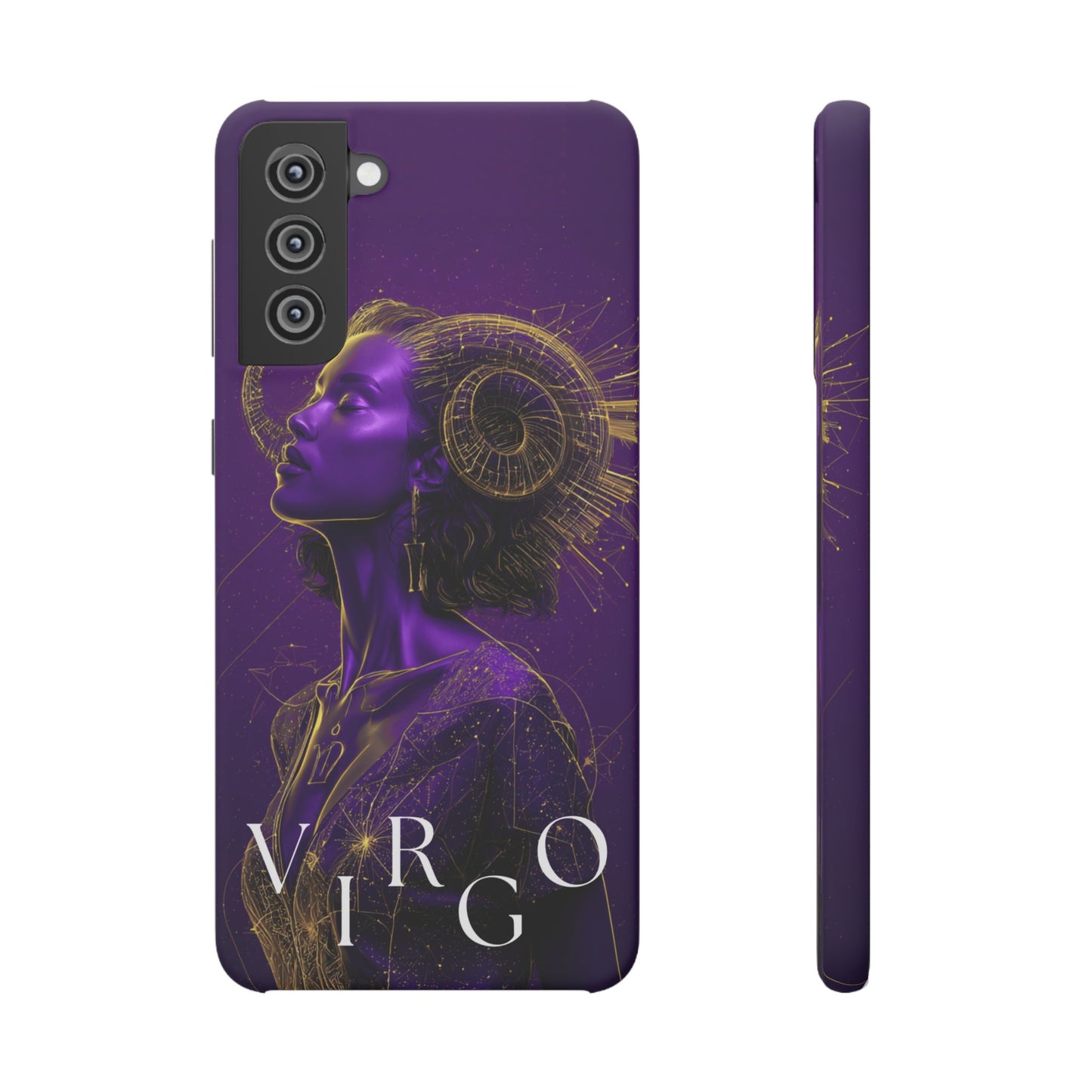 Purple & Gold Celestial Virgo Phone Case – Snap Cover for Samsung & iPhone