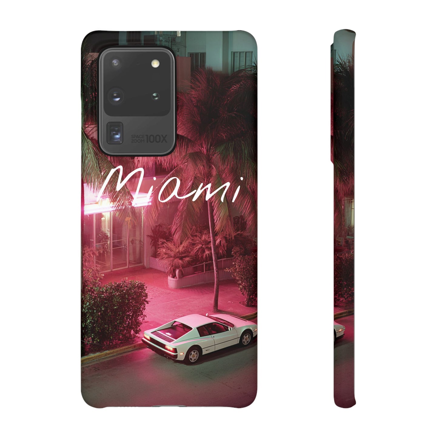 Miami Vibes Snap Case, Tropical Phone Cover, Summer Accessory, Gift for Travel Lovers, Neon Aesthetic, Beach-themed Tech