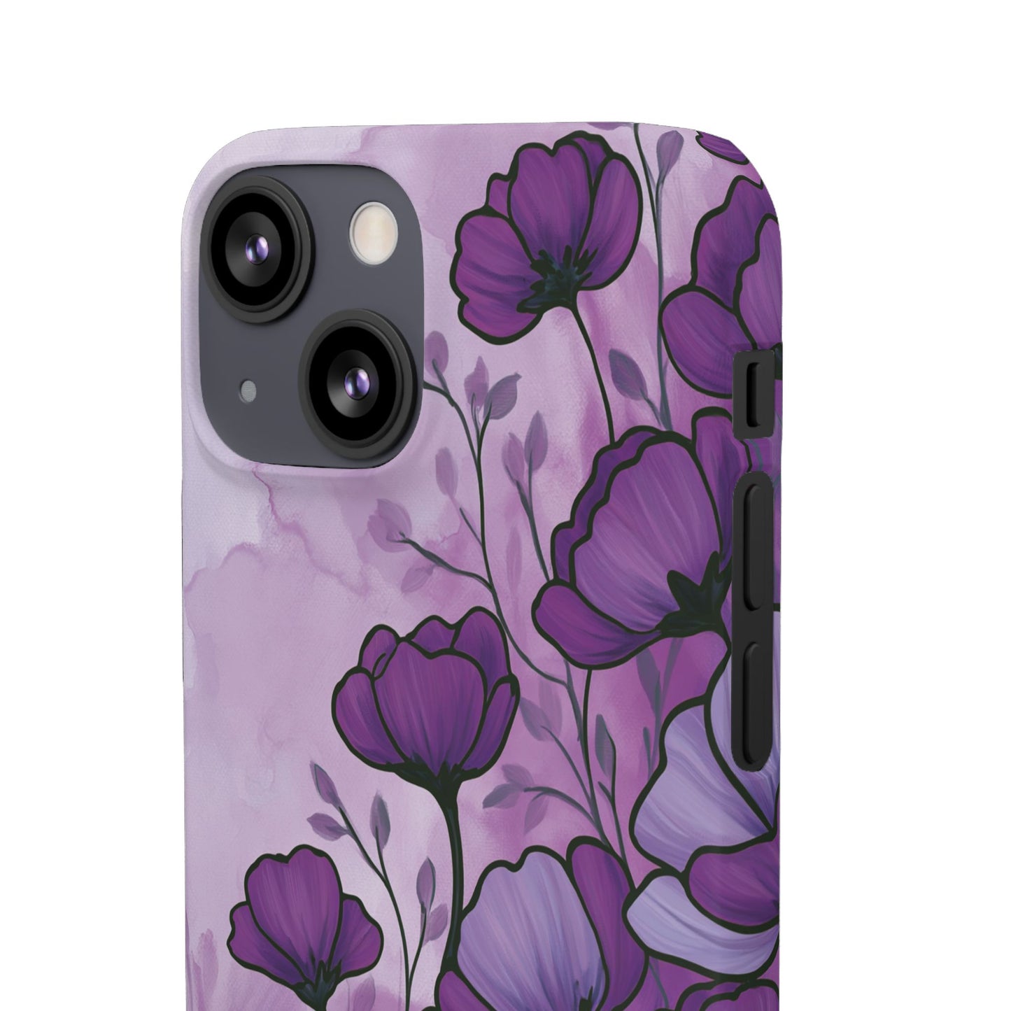 Purple Floral Phone Case – Violet Watercolor Poppy Snap Case