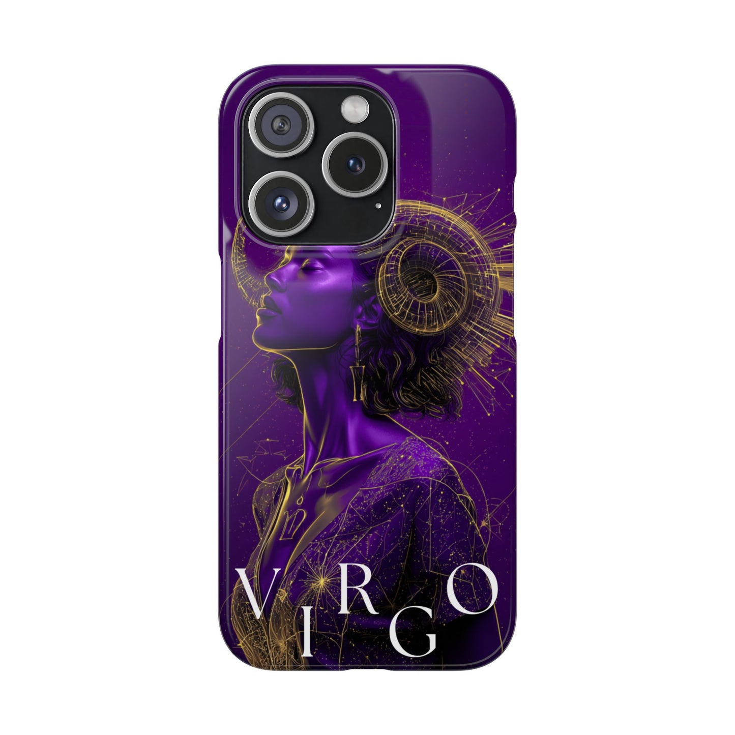 Purple & Gold Celestial Virgo Phone Case – Snap Cover for Samsung & iPhone