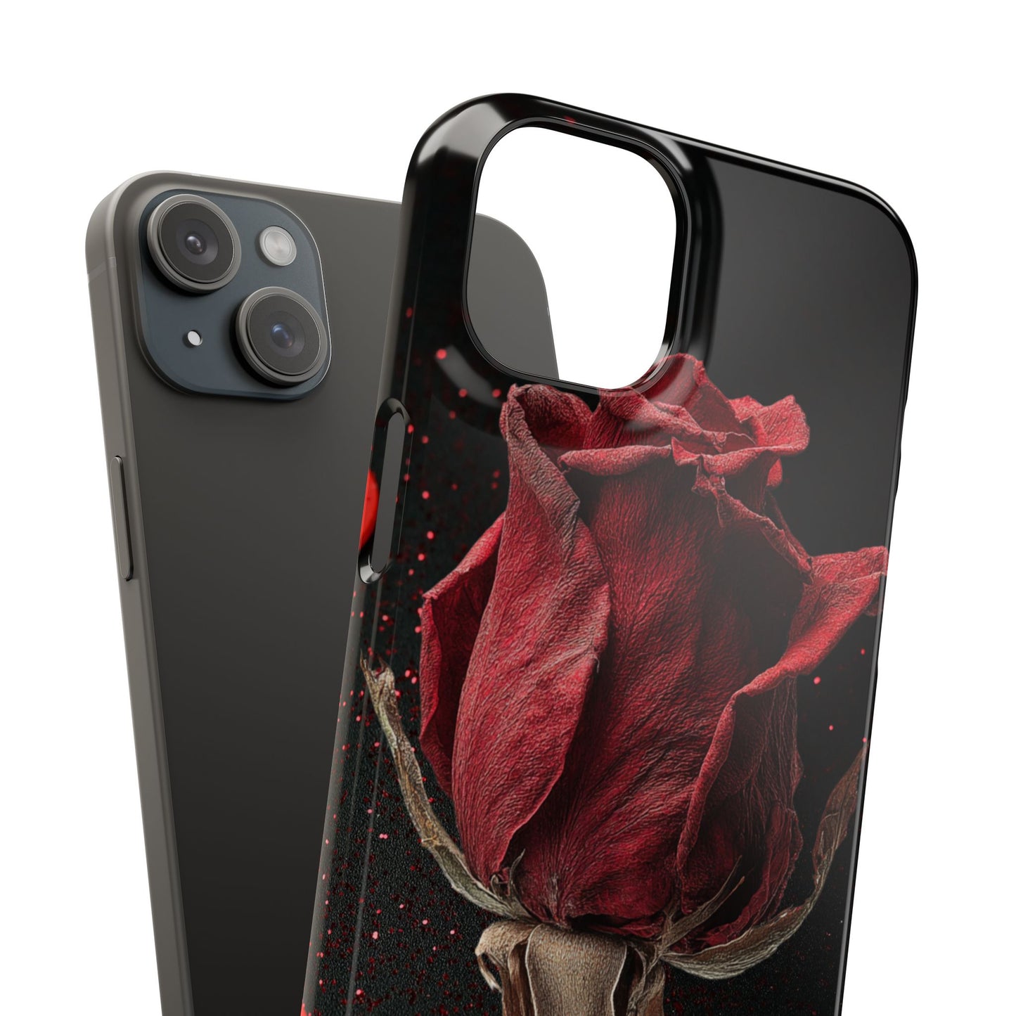 Romantic Rose Snap Case, Floral Phone Cover, Valentines Day Gift, Trendy Mobile Accessory, Heart Design Case, Elegant Phone Protector