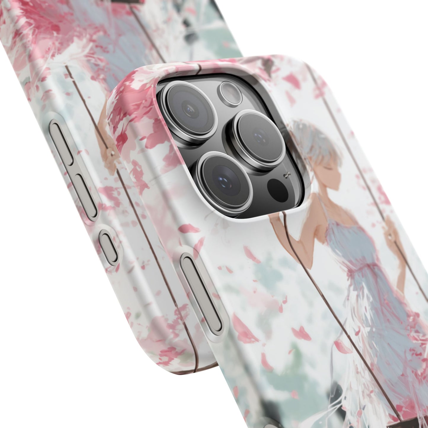 Elegant Floral Snap Cases for iPhone, Personalized Phone Covers, Cute Spring Gifts, Anime Aesthetic Accessories, Flower-themed Cell [...]