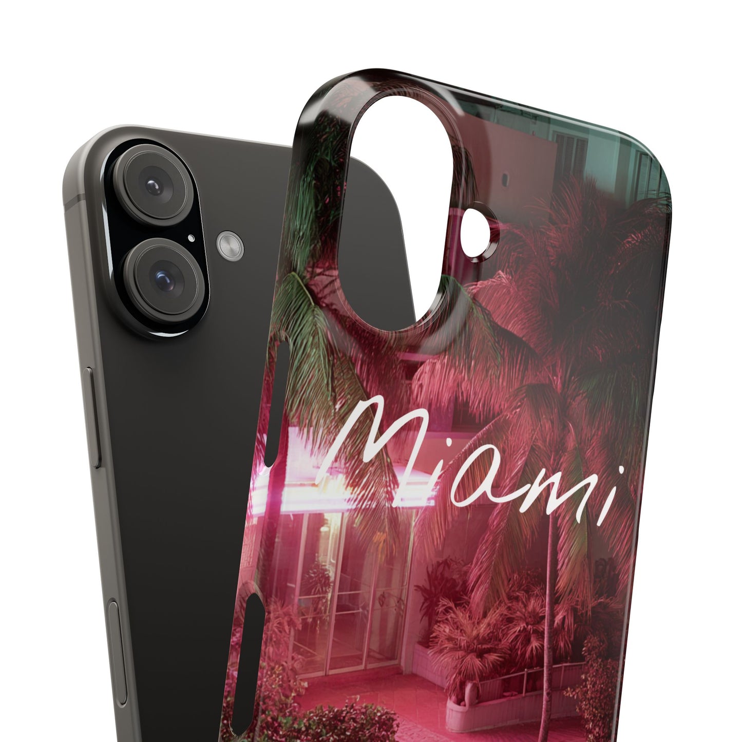 Miami Vibes Snap Case, Tropical Phone Cover, Summer Accessory, Gift for Travel Lovers, Neon Aesthetic, Beach-themed Tech