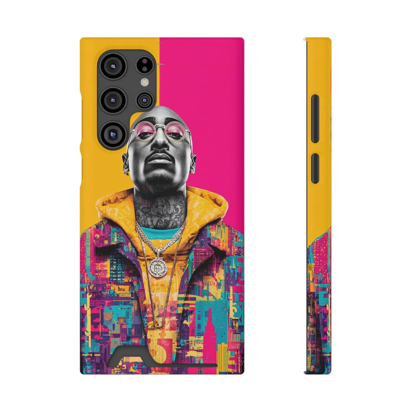 Vibrant Phone Case With Card Holder - Retro Style, Hip Hop Lover's Accessory, Colorful Gift, Music Enthusiast Essential, Unique Phone [...]