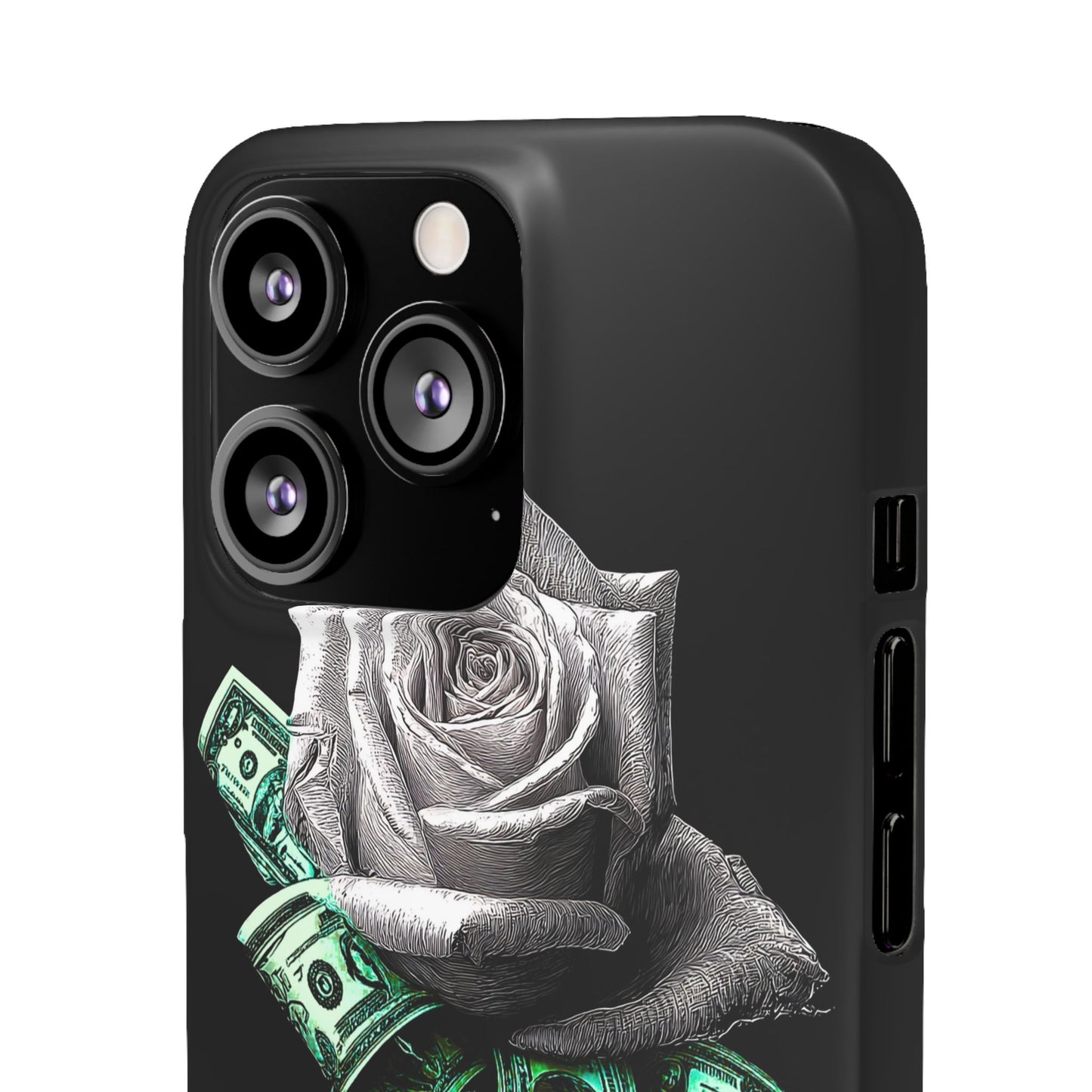Stylish Rose & Money Snap Case - Floral Phone Protection, Trendy Gift for Him/Her, Birthday Present, Accessories for Teens