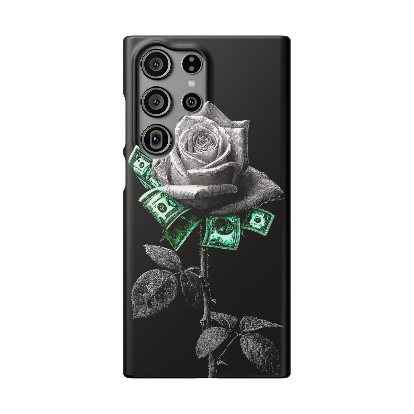 Stylish Rose & Money Snap Case - Floral Phone Protection, Trendy Gift for Him/Her, Birthday Present, Accessories for Teens