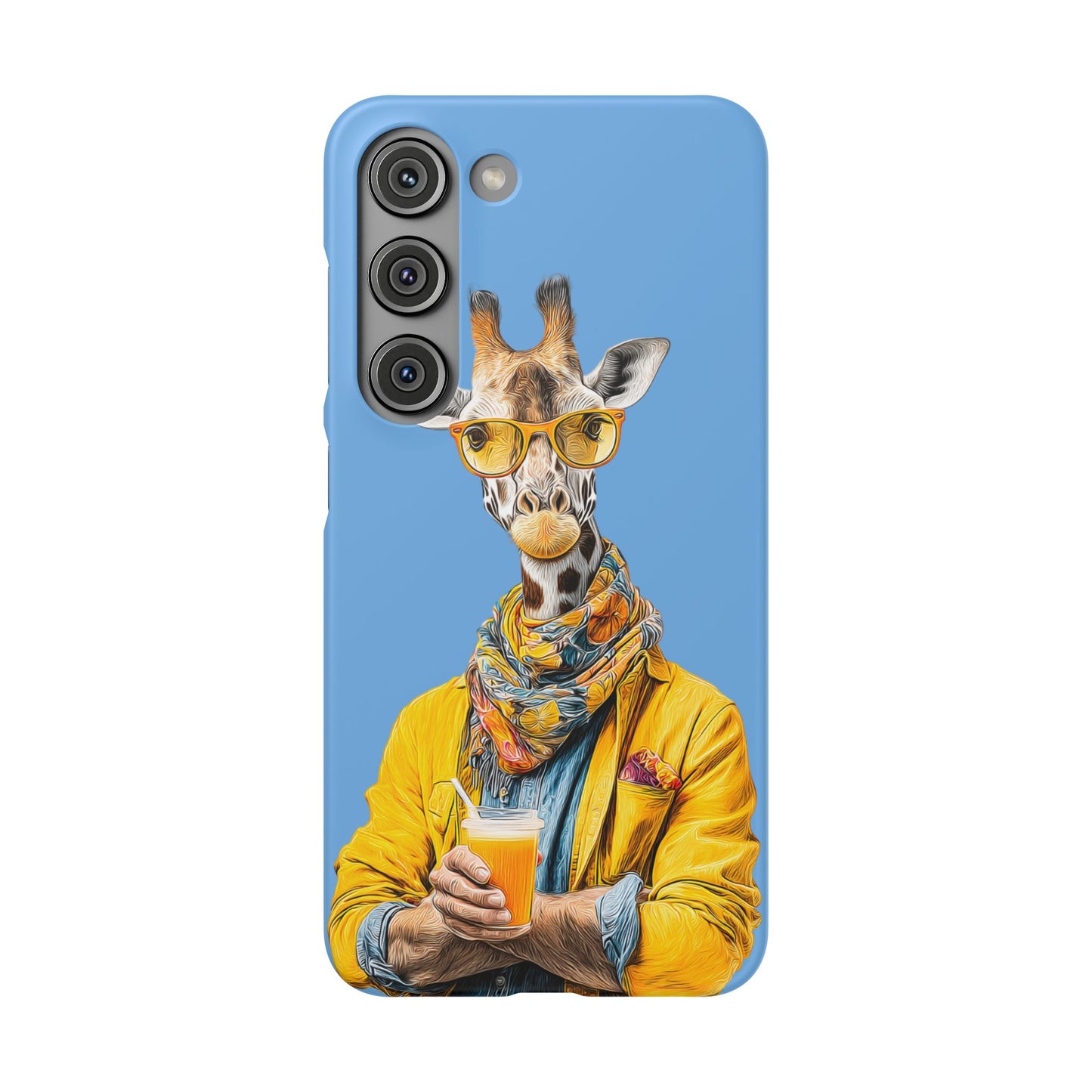 Giraffe Blue Snap Case Phone Cover for Animal Lover Iphone and Samsung models