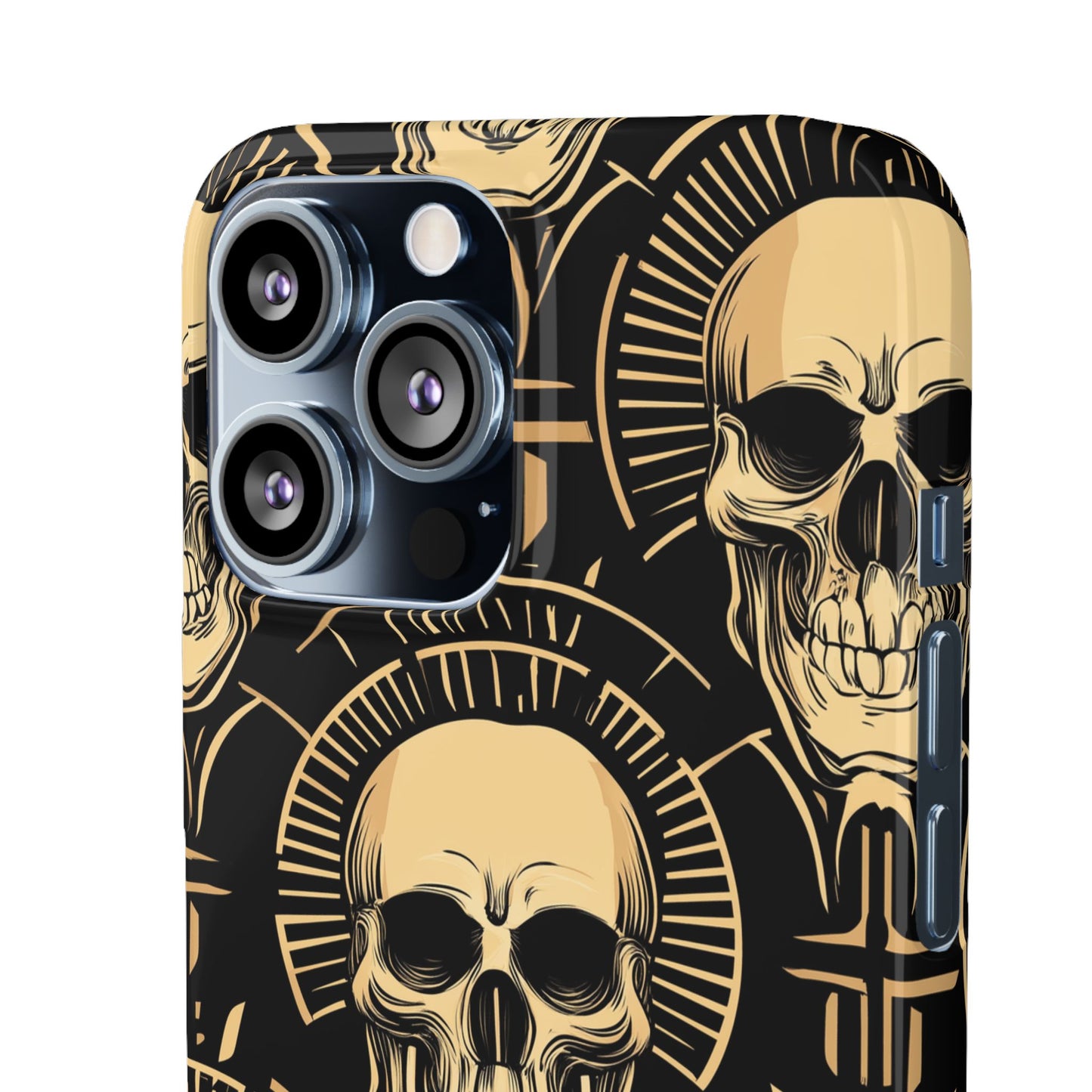 Skull Print Snap Case, Edgy Phone Cover for Goth Lovers, Protective Shell for Halloween, Unique Gift for Him or Her