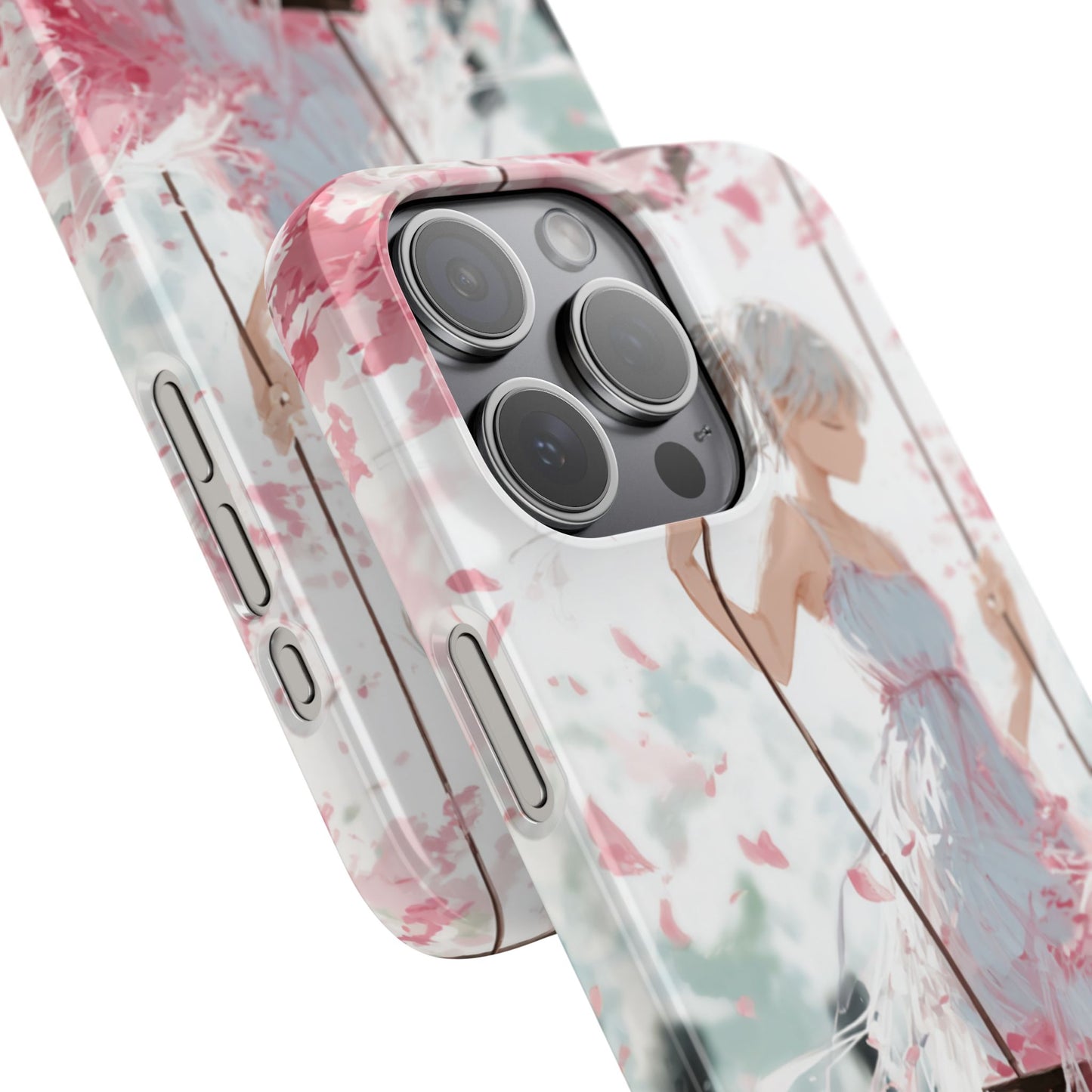 Elegant Floral Snap Cases for iPhone, Personalized Phone Covers, Cute Spring Gifts, Anime Aesthetic Accessories, Flower-themed Cell [...]