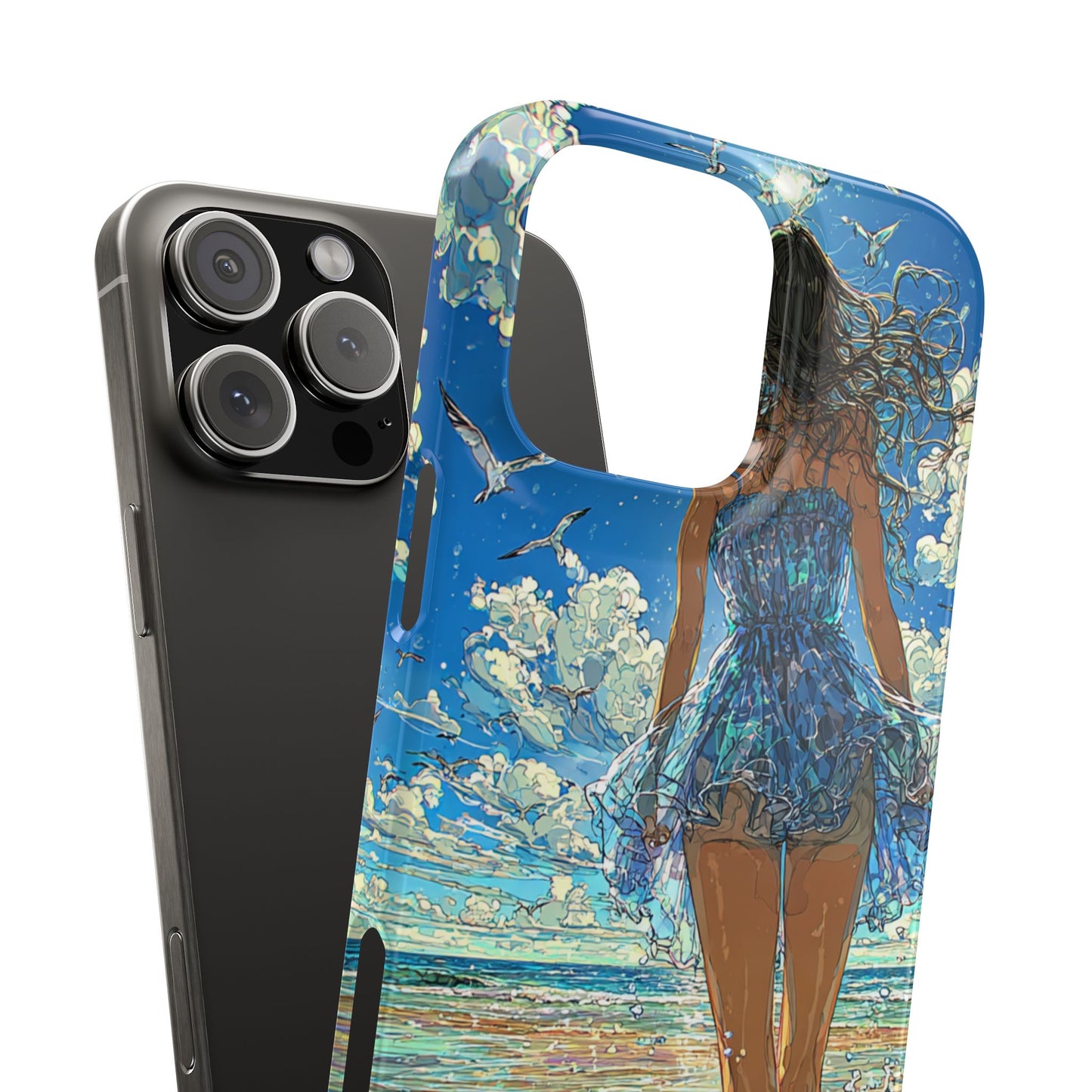 Summer Breeze Snap Case, Ocean Art Phone Cover, Beach Vibes Cell Case, Gift for Her, Custom Phone Accessory