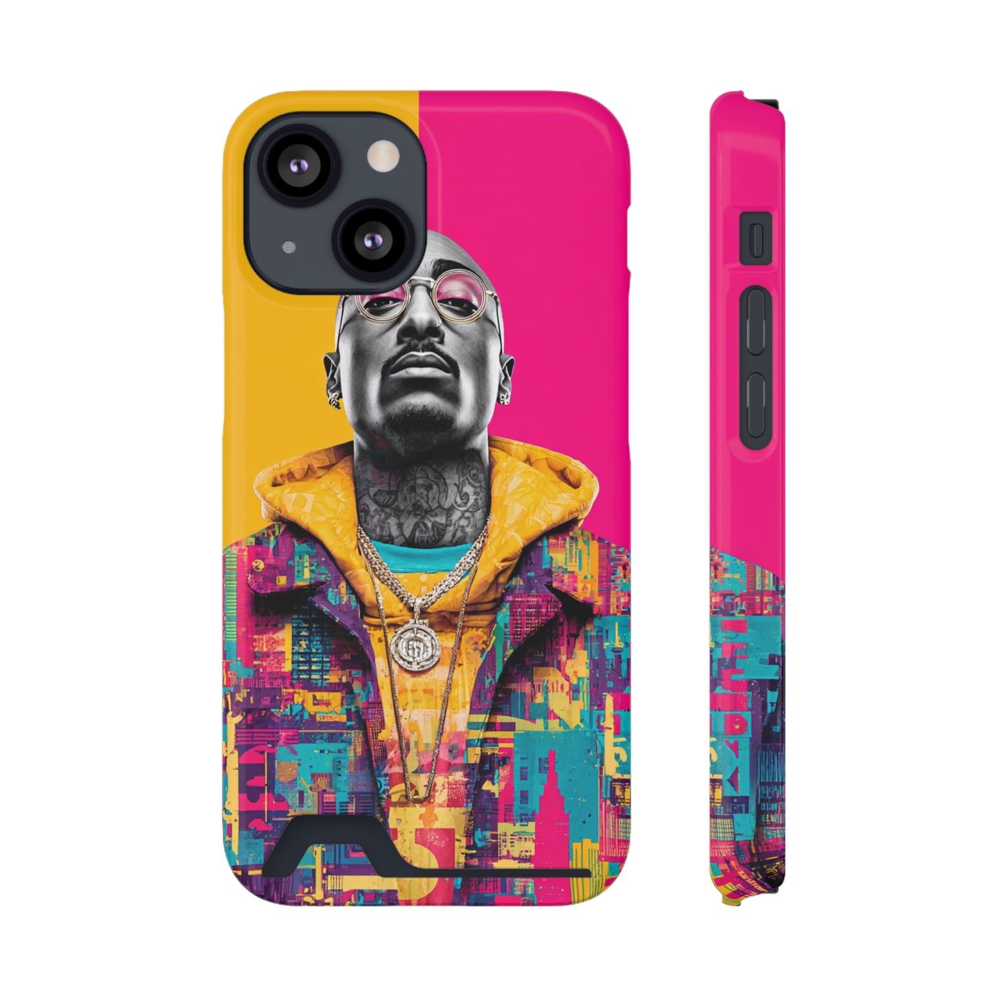 Vibrant Phone Case With Card Holder - Retro Style, Hip Hop Lover's Accessory, Colorful Gift, Music Enthusiast Essential, Unique Phone [...]