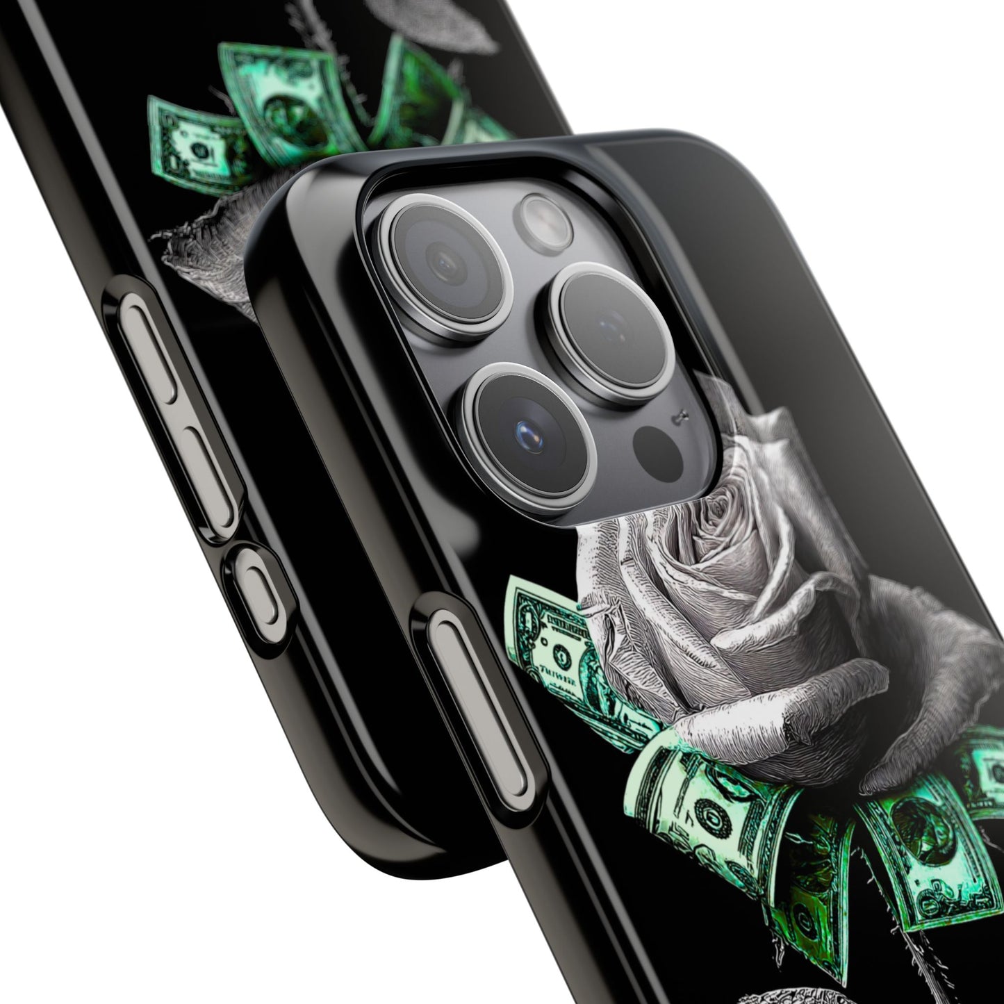 Stylish Rose & Money Snap Case - Floral Phone Protection, Trendy Gift for Him/Her, Birthday Present, Accessories for Teens