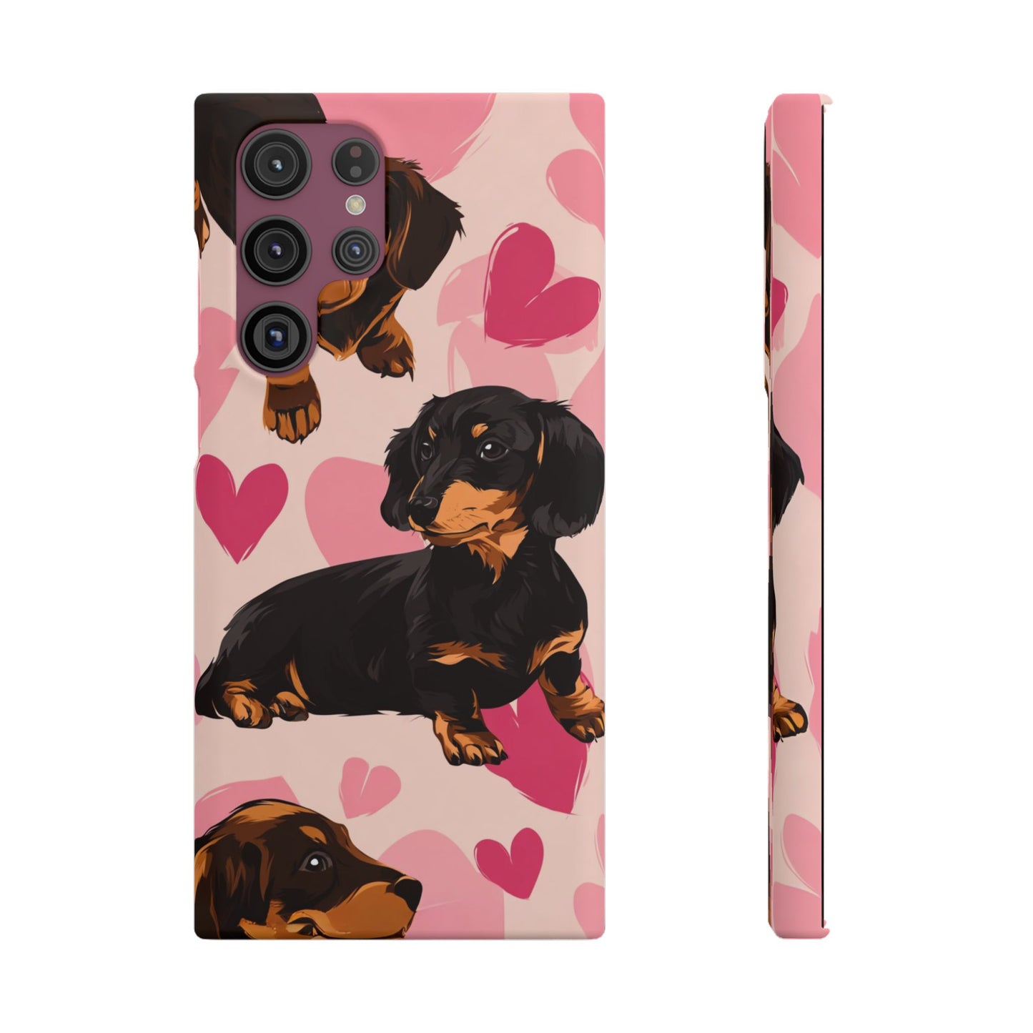 Pink Dachshund Love Phone Case for Iphone and Samsung Customistion and Free Shipping Avvialable