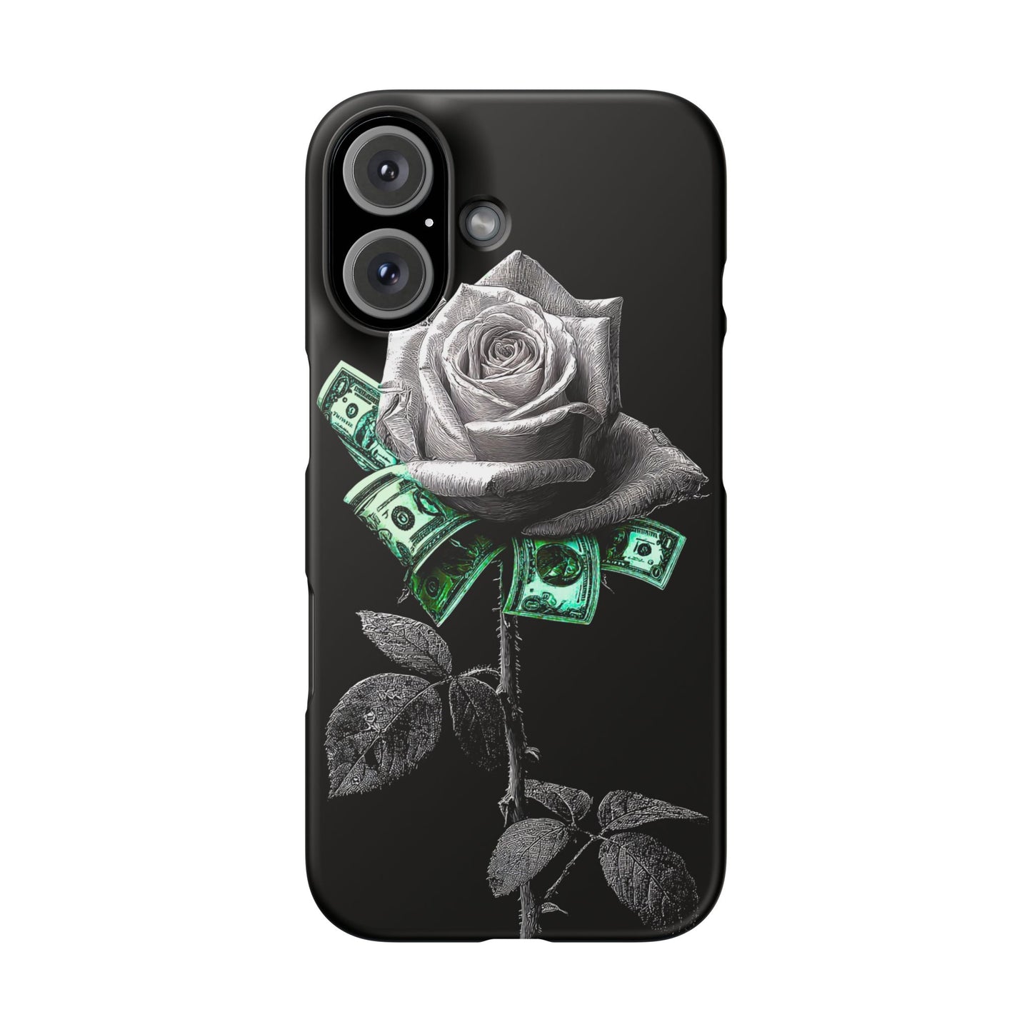 Stylish Rose & Money Snap Case - Floral Phone Protection, Trendy Gift for Him/Her, Birthday Present, Accessories for Teens