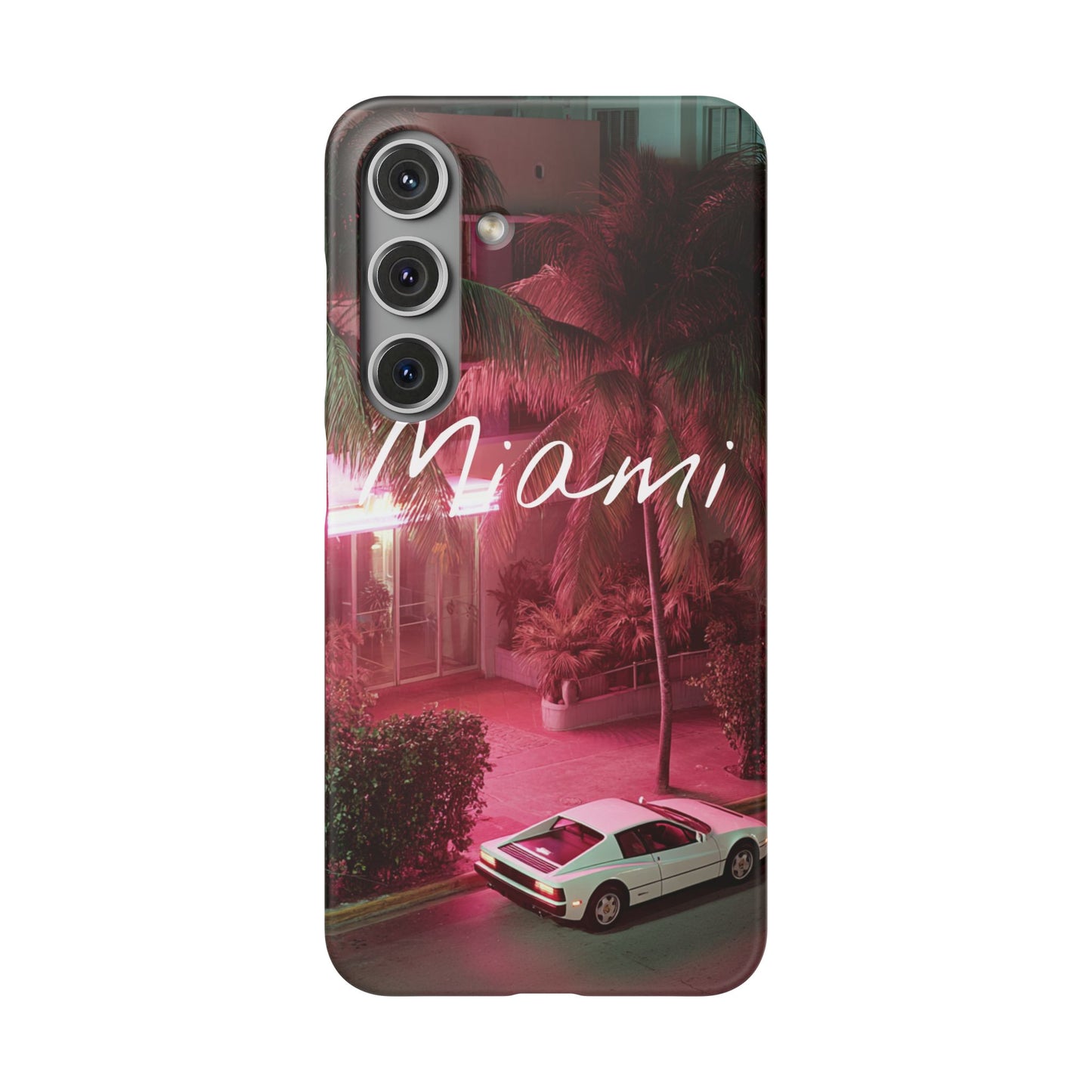 Miami Vibes Snap Case, Tropical Phone Cover, Summer Accessory, Gift for Travel Lovers, Neon Aesthetic, Beach-themed Tech