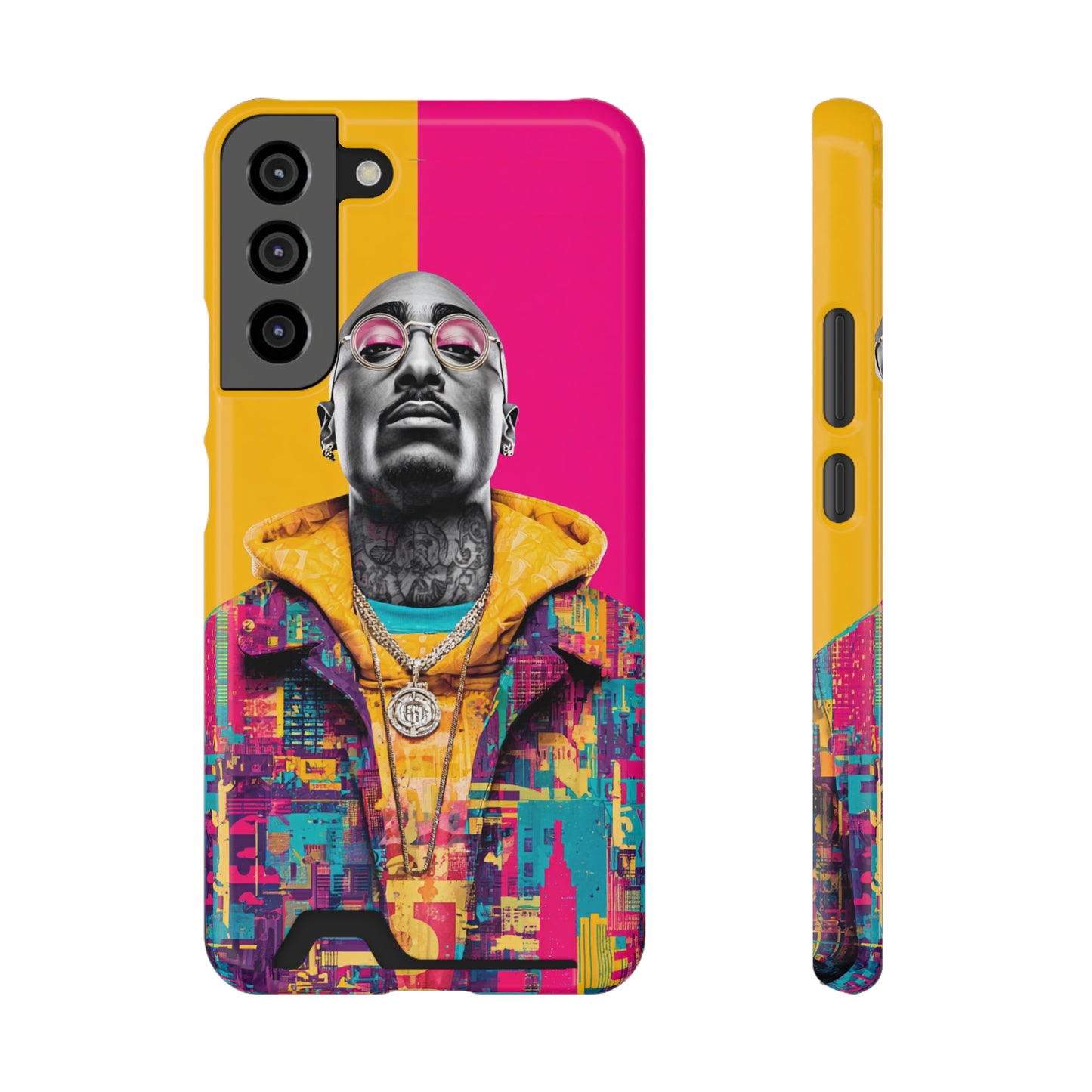 Vibrant Phone Case With Card Holder - Retro Style, Hip Hop Lover's Accessory, Colorful Gift, Music Enthusiast Essential, Unique Phone [...]