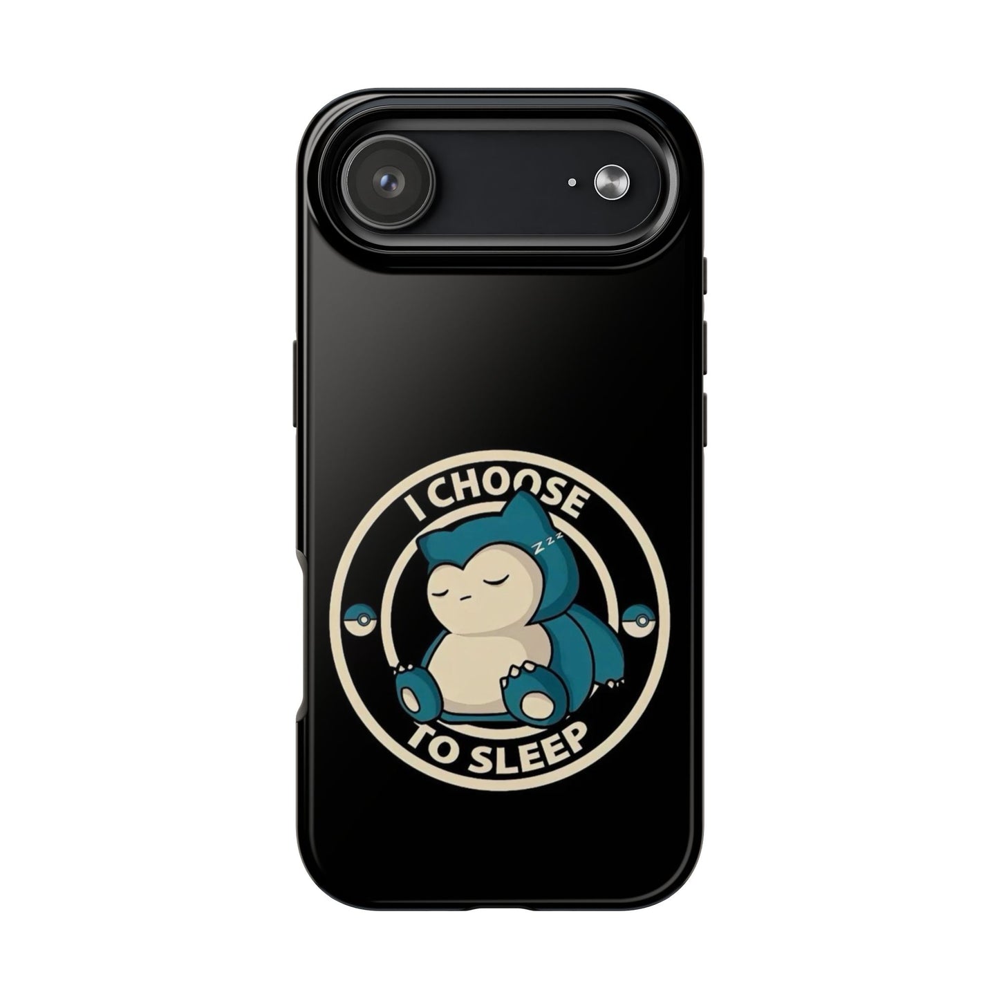 I Chose to Sleep Cat iPhone 17 Tough Phone Case | Vintage Black