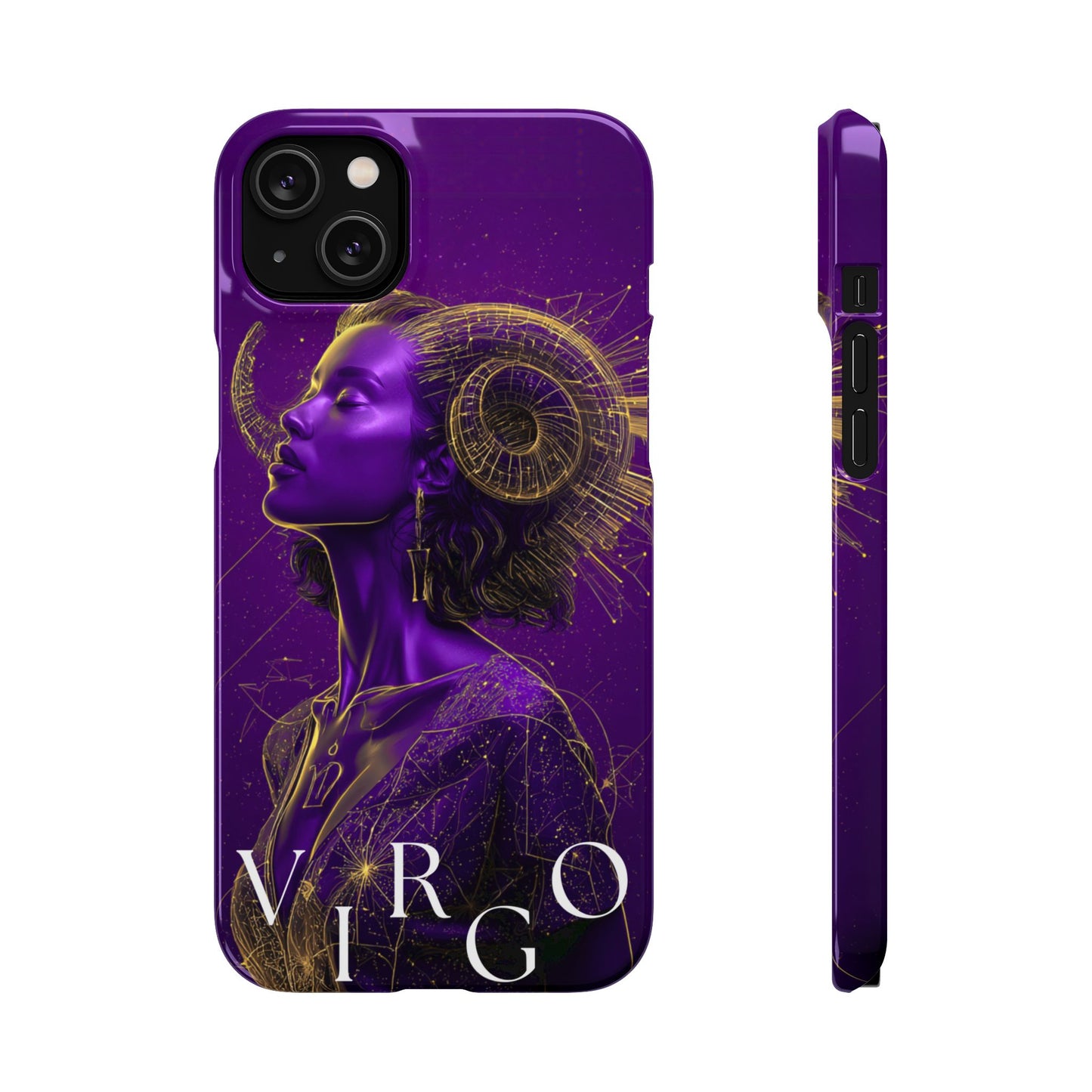 Purple & Gold Celestial Virgo Phone Case – Snap Cover for Samsung & iPhone