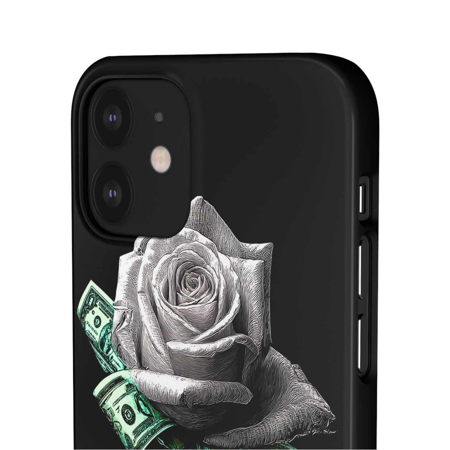 Stylish Rose & Money Snap Case - Floral Phone Protection, Trendy Gift for Him/Her, Birthday Present, Accessories for Teens