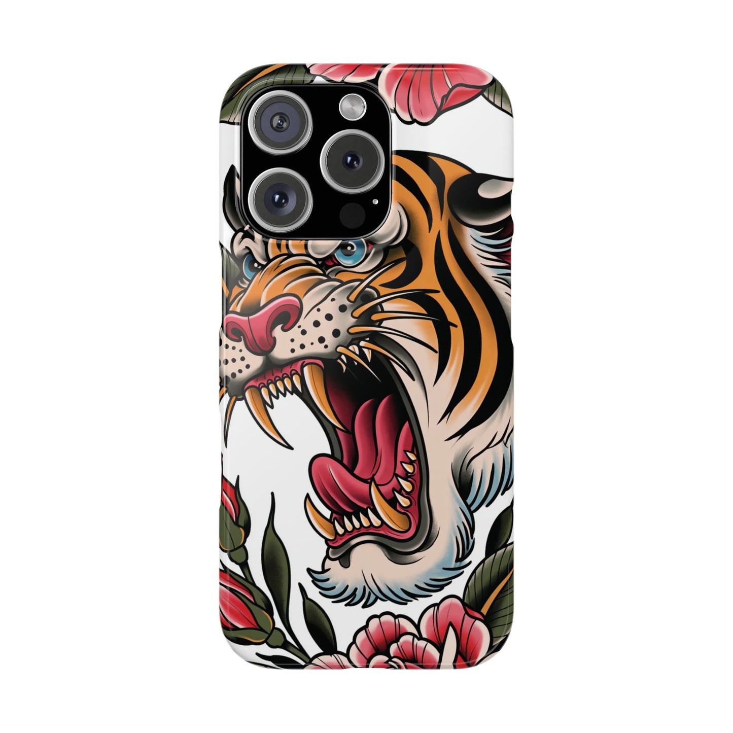 Tiger Floral Phone Case — Vintage Roaring Tiger Snap Case