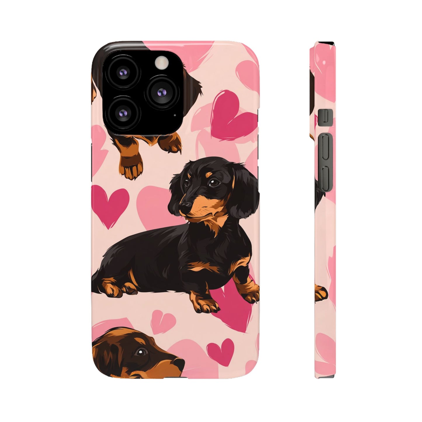 Pink Dachshund Love Phone Case for Iphone and Samsung Customistion and Free Shipping Avvialable
