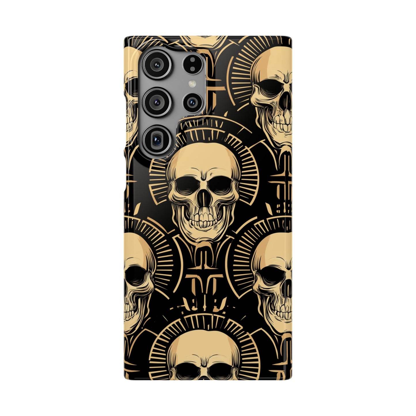 Skull Print Snap Case, Edgy Phone Cover for Goth Lovers, Protective Shell for Halloween, Unique Gift for Him or Her