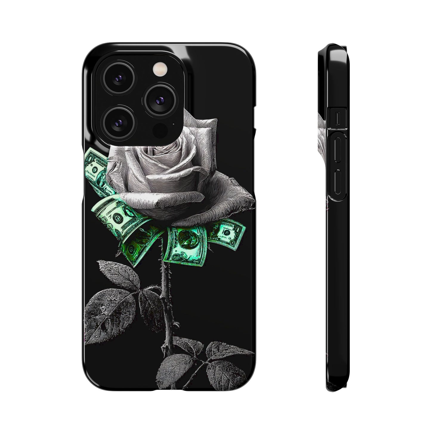 Stylish Rose & Money Snap Case - Floral Phone Protection, Trendy Gift for Him/Her, Birthday Present, Accessories for Teens