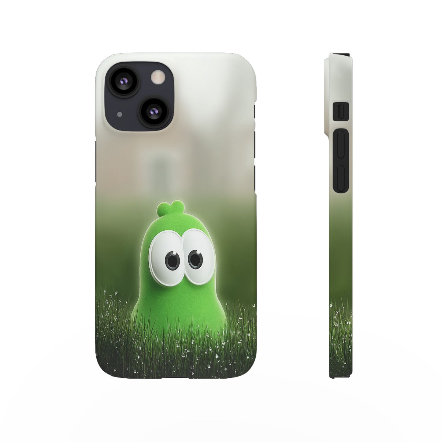 Cute Green Creature Phone Case, Snap Cases, Green Monster Phone Cover, Fun Phone Accessory, Playful Gift for Kids