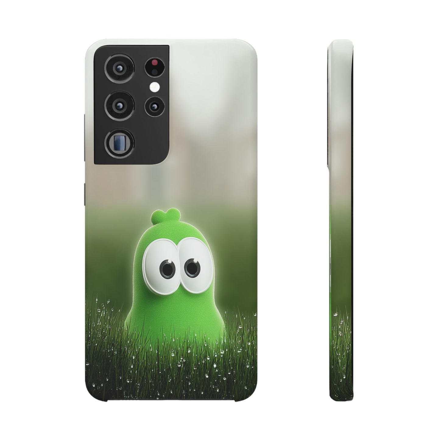 Cute Green Creature Phone Case, Snap Cases, Green Monster Phone Cover, Fun Phone Accessory, Playful Gift for Kids