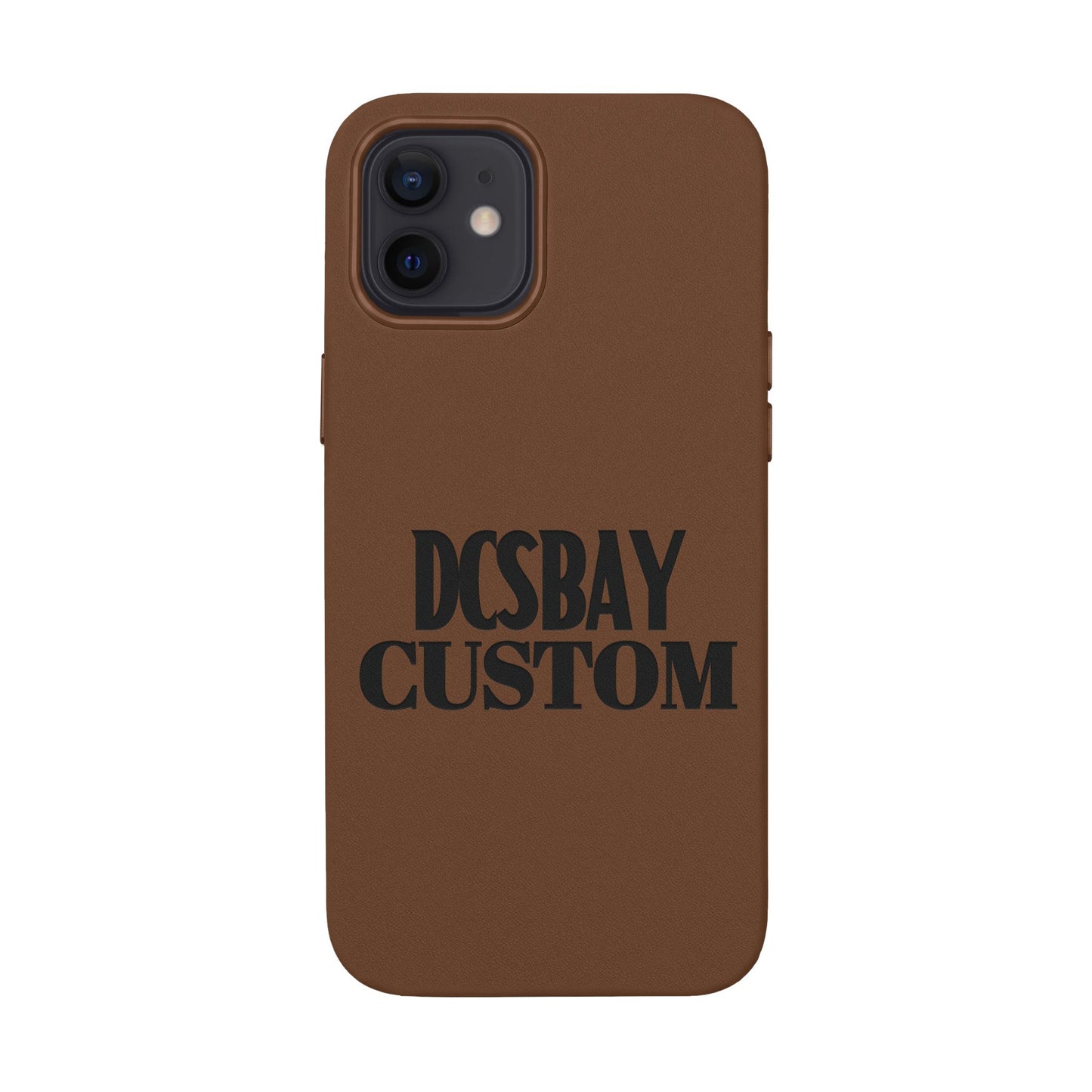 Engraved PU Leather Phone Case — Minimal Bear Silhouette