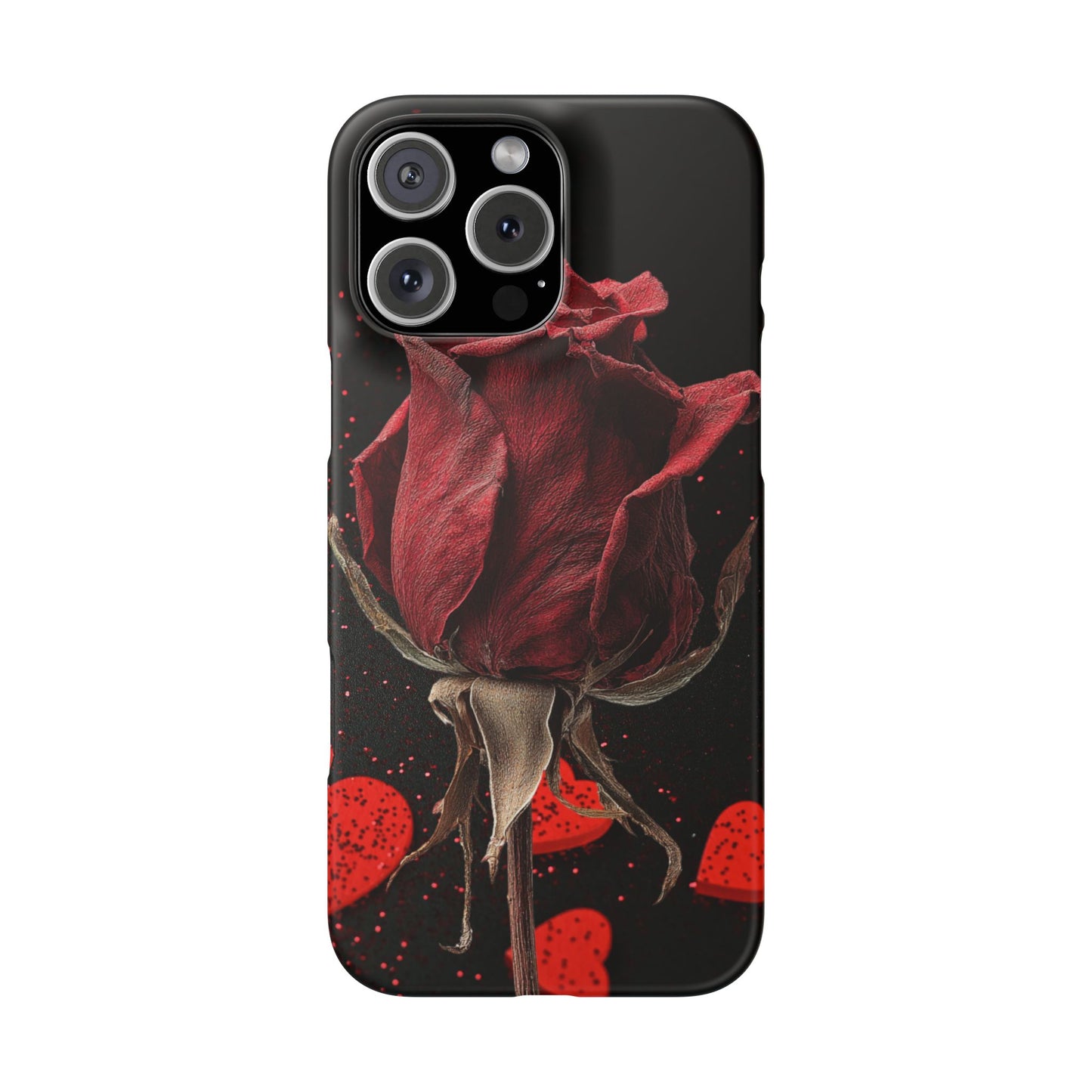 Romantic Rose Snap Case, Floral Phone Cover, Valentines Day Gift, Trendy Mobile Accessory, Heart Design Case, Elegant Phone Protector