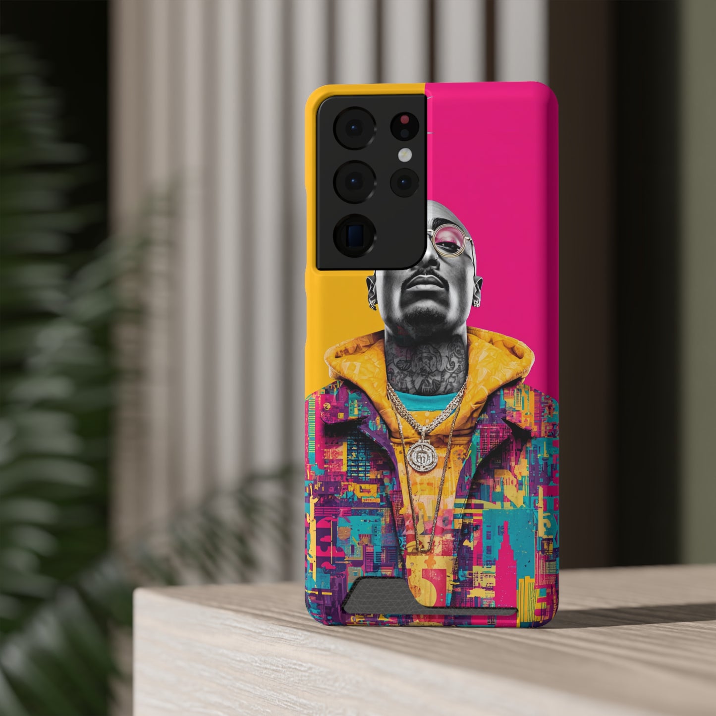 Vibrant Phone Case With Card Holder - Retro Style, Hip Hop Lover's Accessory, Colorful Gift, Music Enthusiast Essential, Unique Phone [...]