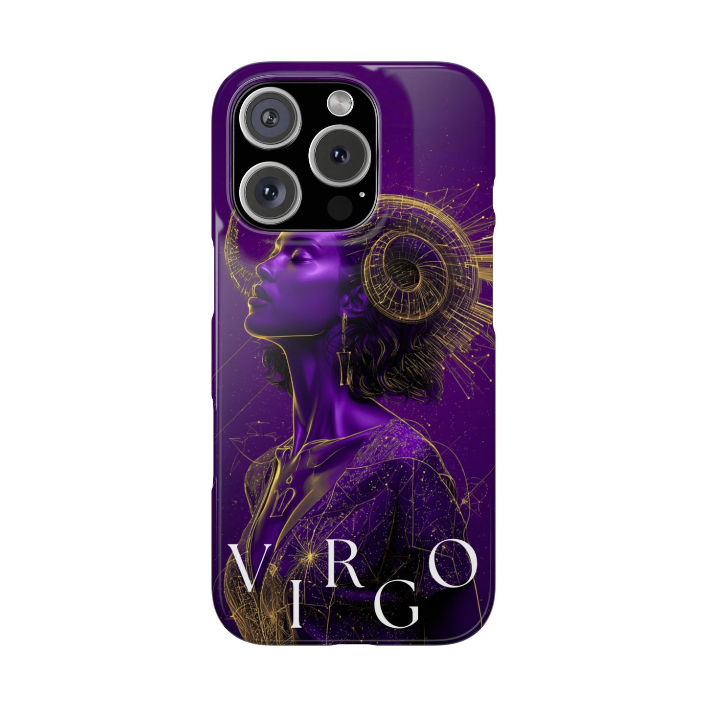Purple & Gold Celestial Virgo Phone Case – Snap Cover for Samsung & iPhone
