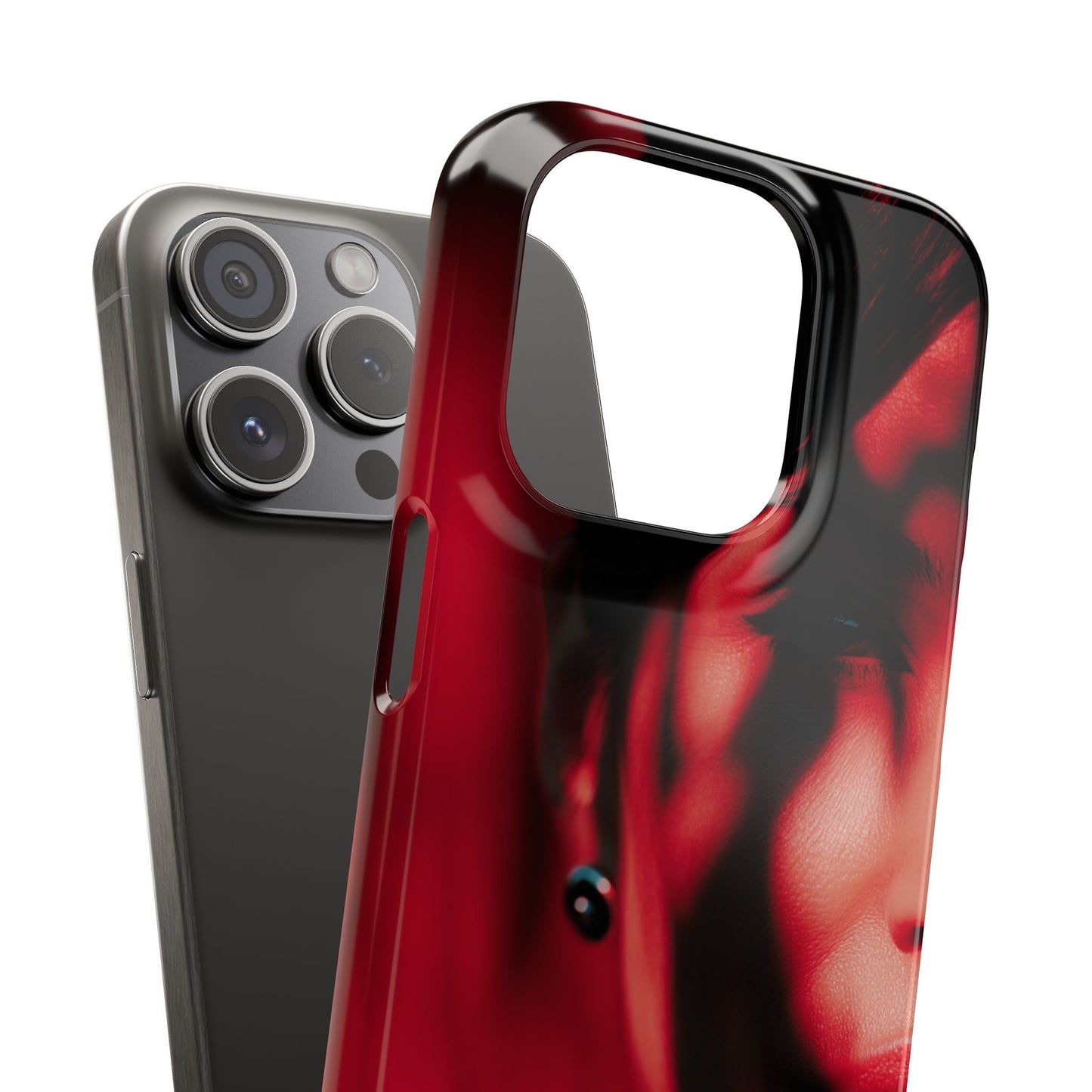 Stylish Snap Cases for Phone, Artistic Phone Cover, Unique Gifts, Red Aesthetic Case, Trendy Accessory, Vibrant Protection