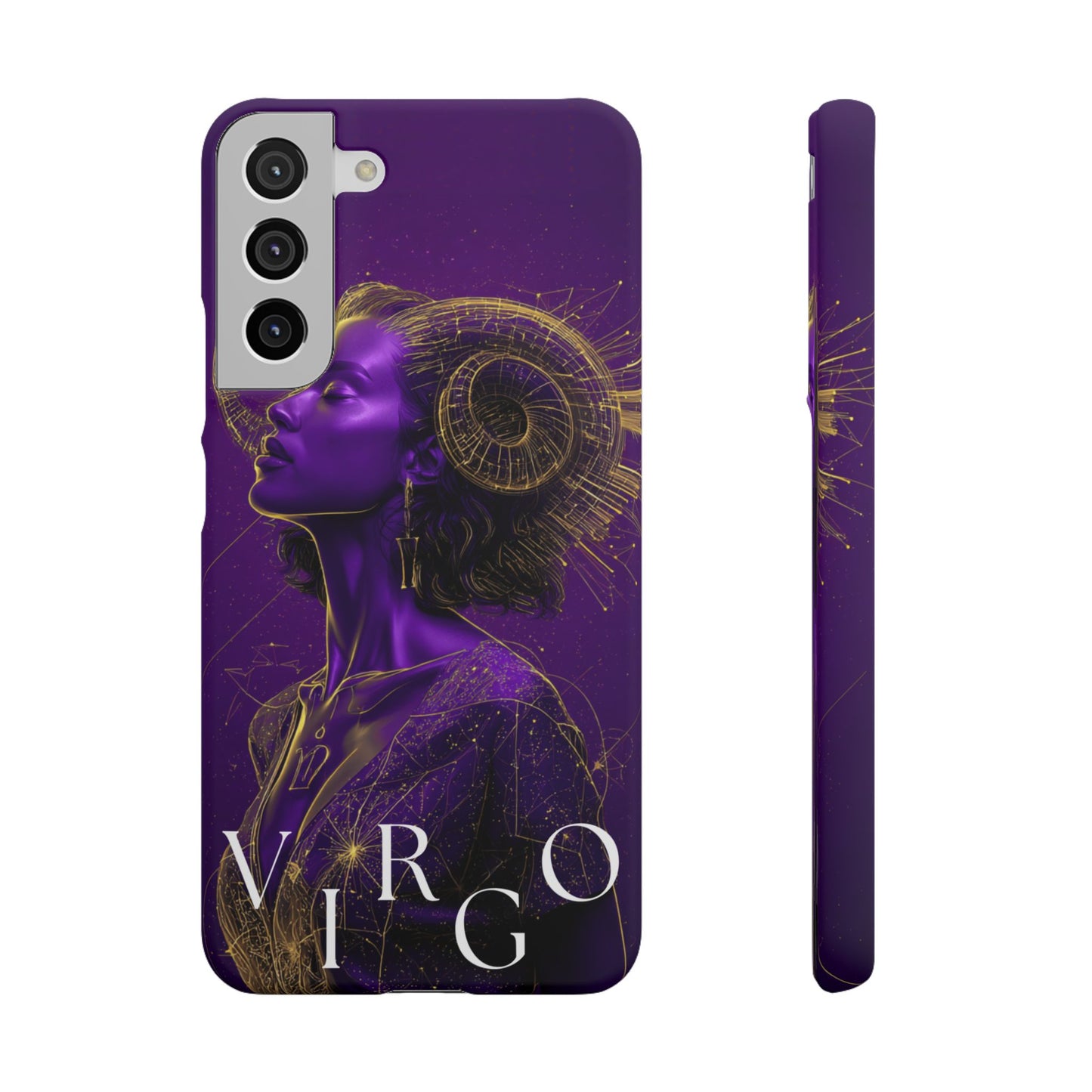 Purple & Gold Celestial Virgo Phone Case – Snap Cover for Samsung & iPhone