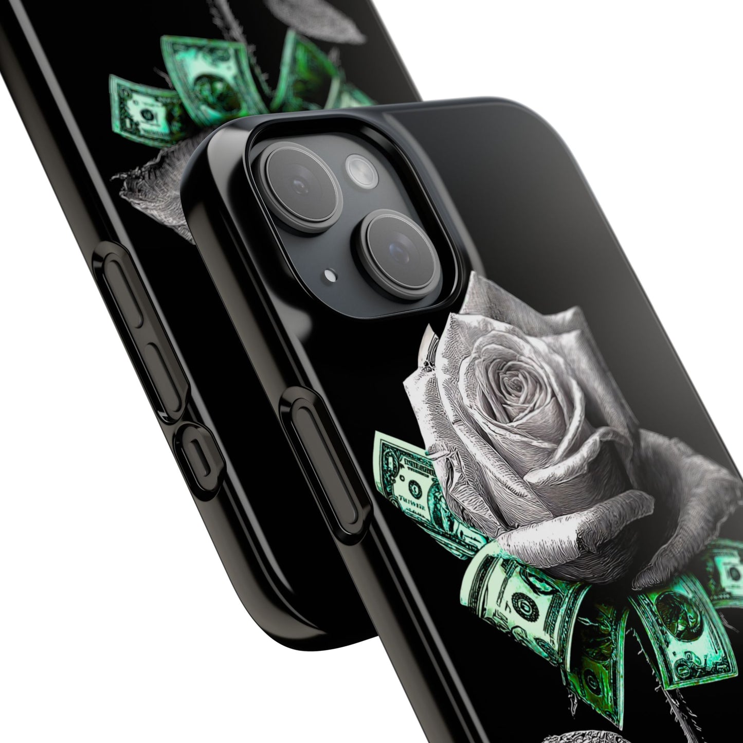 Stylish Rose & Money Snap Case - Floral Phone Protection, Trendy Gift for Him/Her, Birthday Present, Accessories for Teens