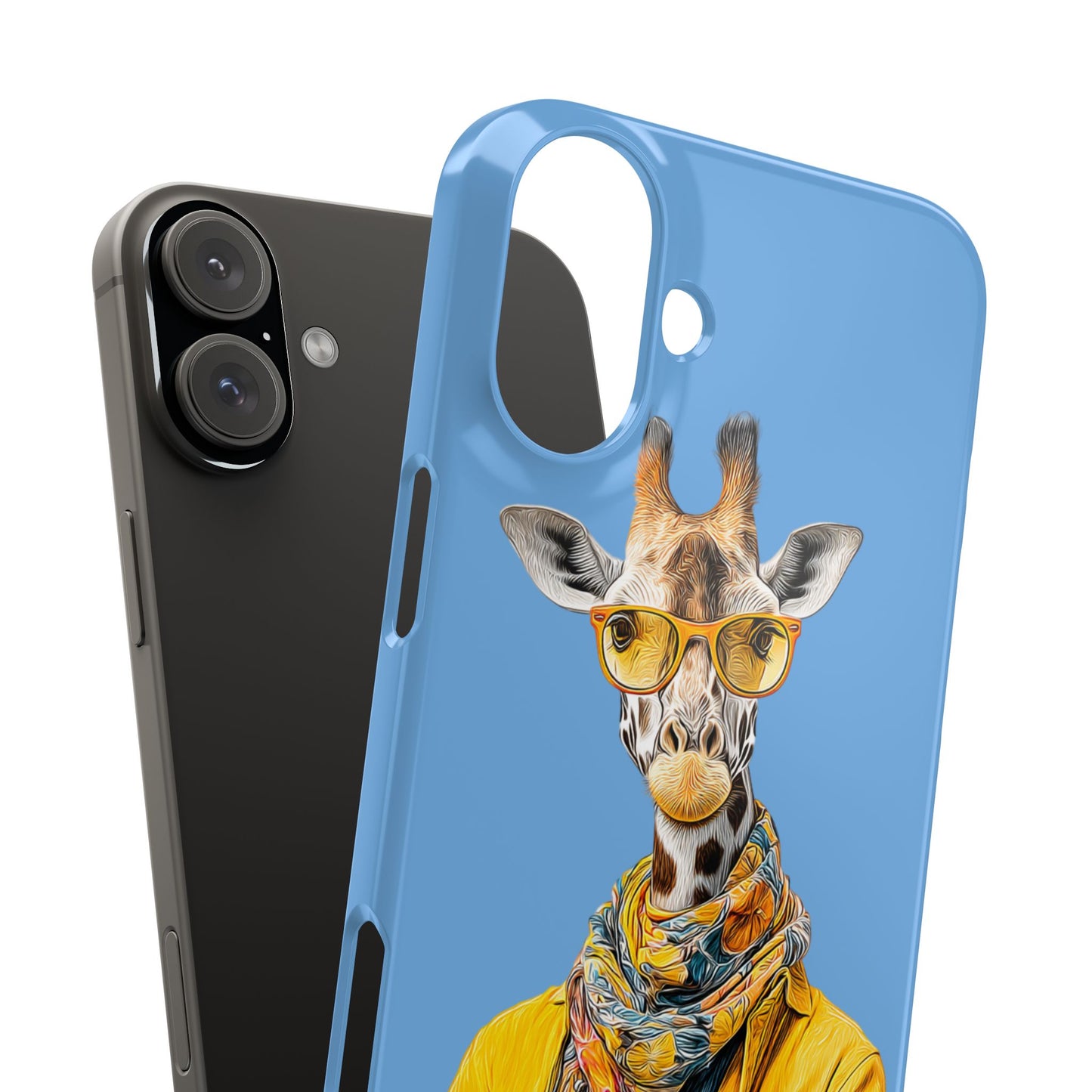 Giraffe Blue Snap Case Phone Cover for Animal Lover Iphone and Samsung models