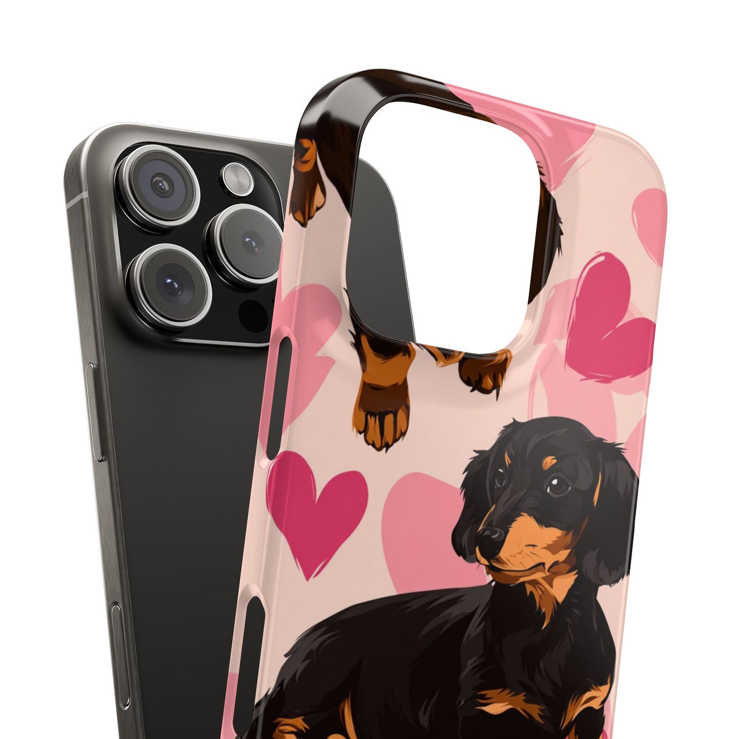 Pink Dachshund Love Phone Case for Iphone and Samsung Customistion and Free Shipping Avvialable