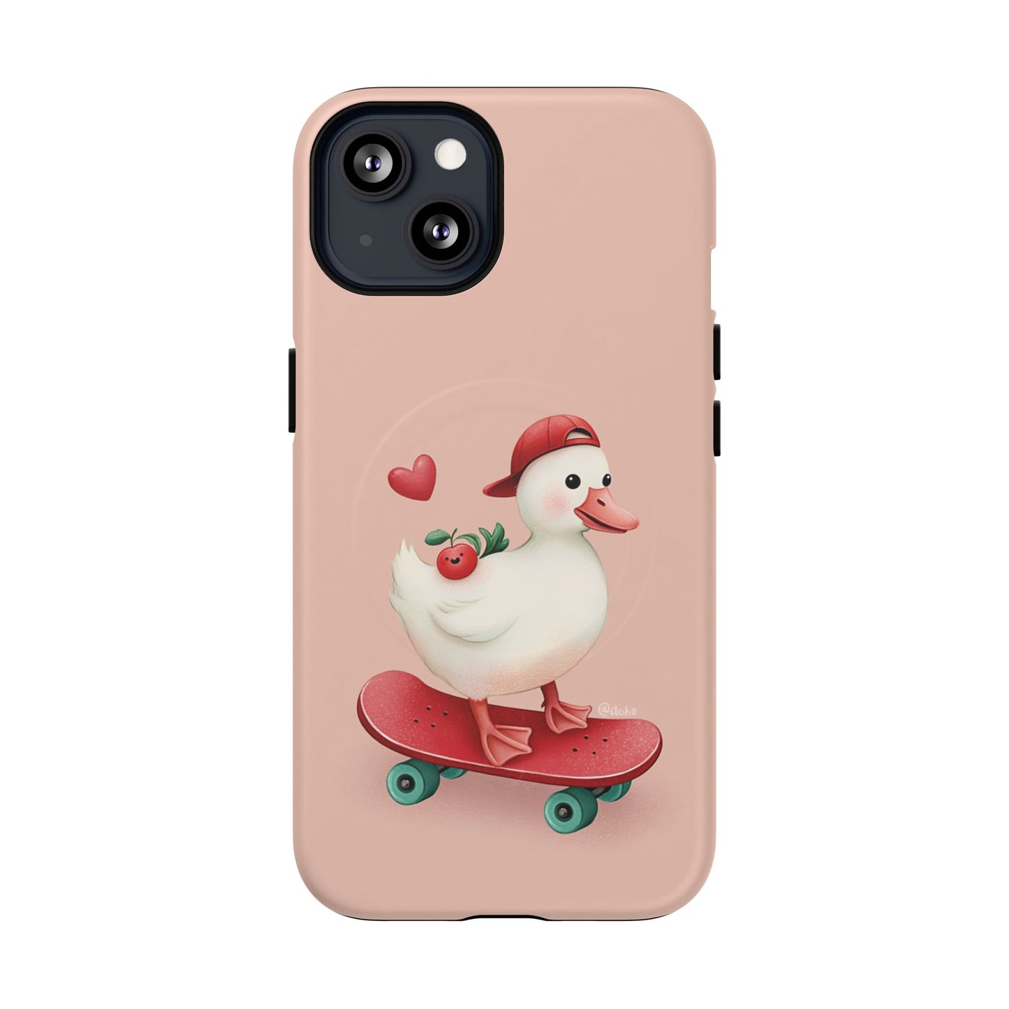 Duck Skateboard Magnetic Phone Case — Cute Pink Protective iPhone Cover